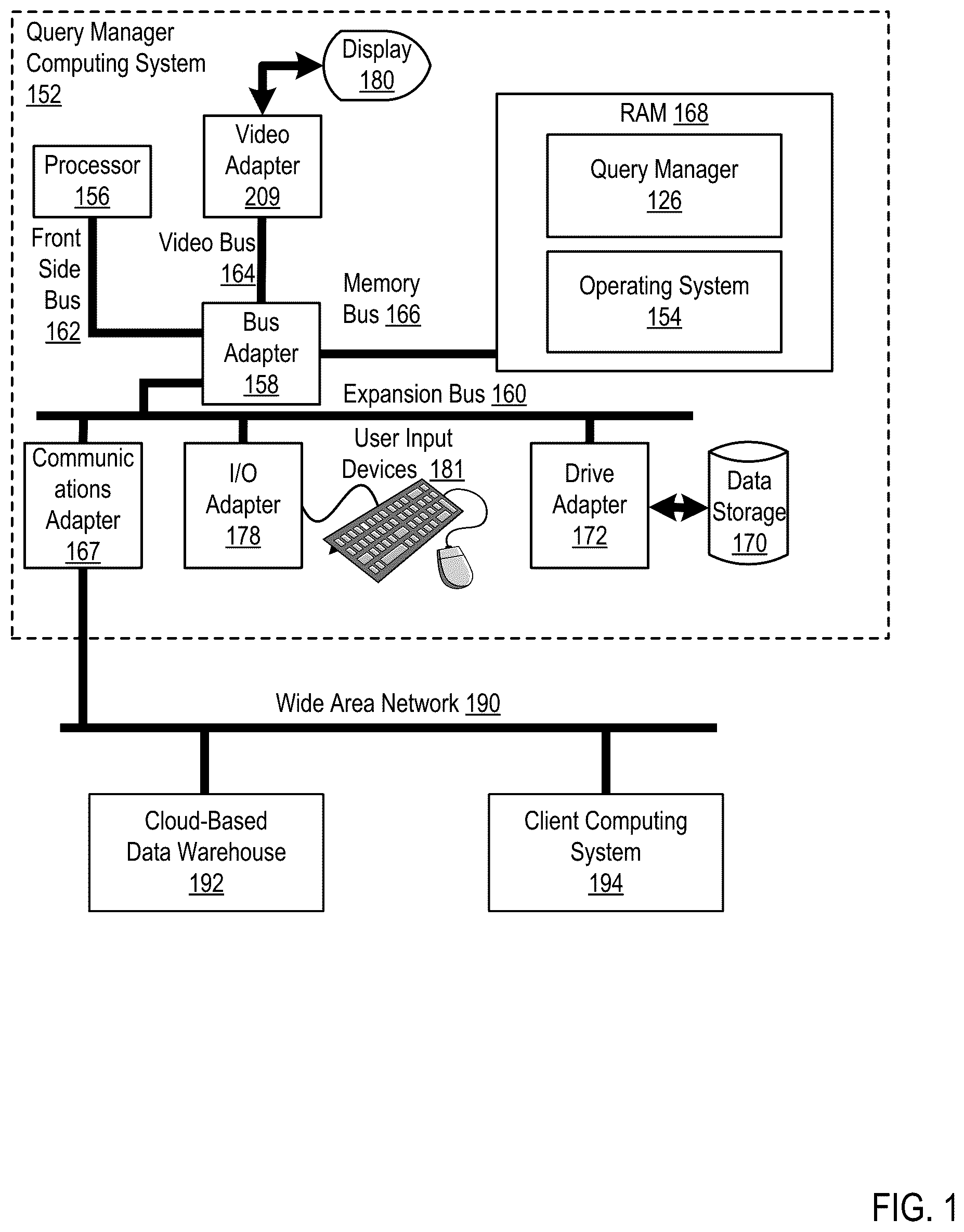 Patent US11841858 — Enabling editable tables on a cloud-based data warehouse — Figure 1