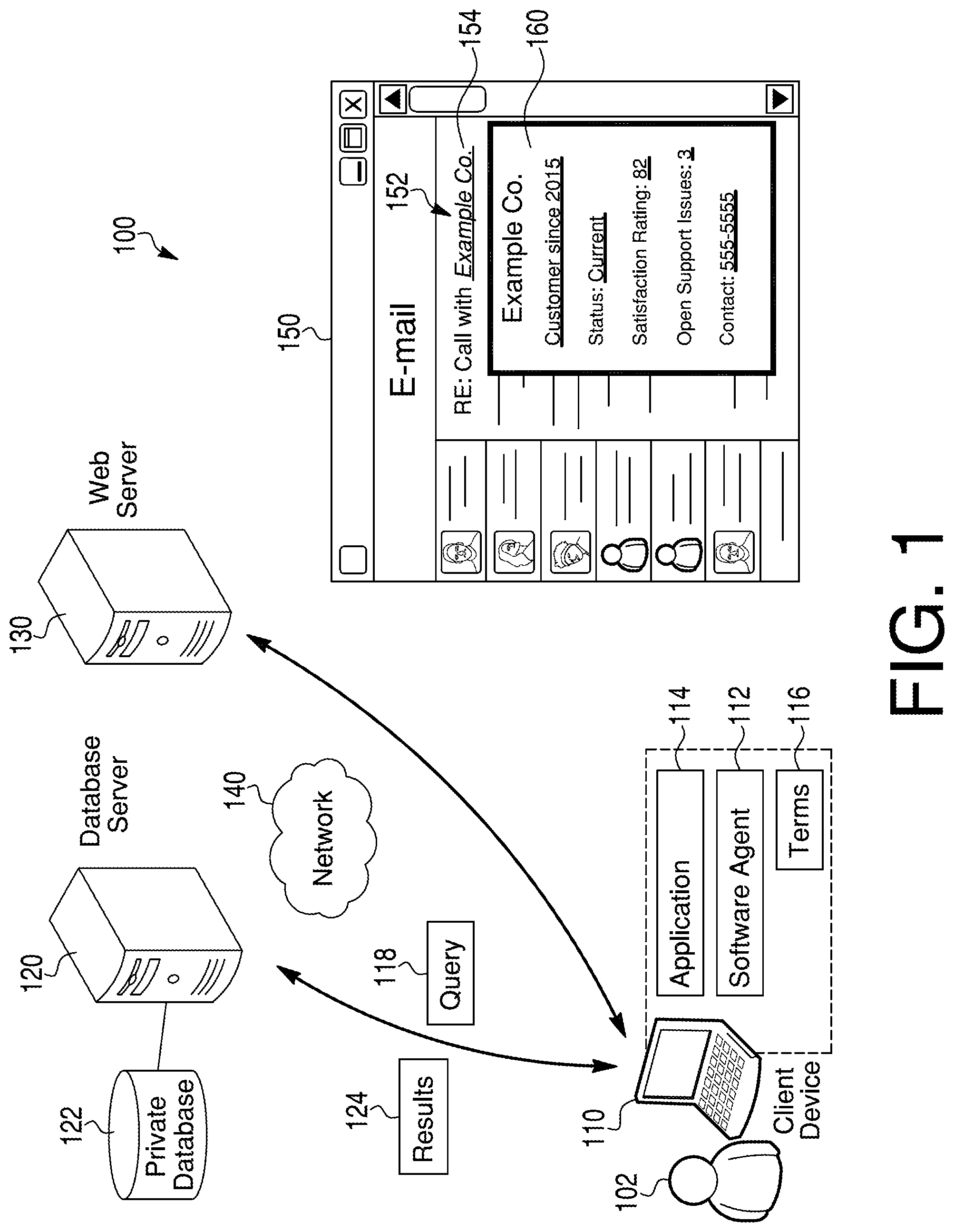 Patent US11841915 — Systems and methods for displaying contextually relevant links — Figure 1