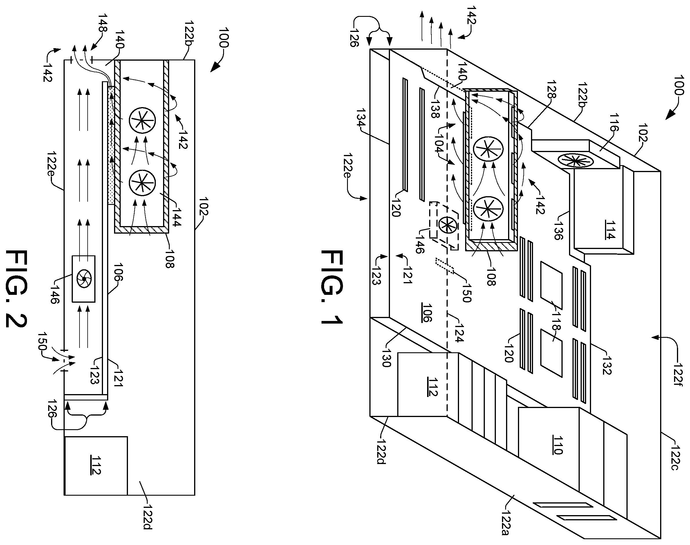 Patent US11847002 — Expelling air from a computer enclosure — Figure 1