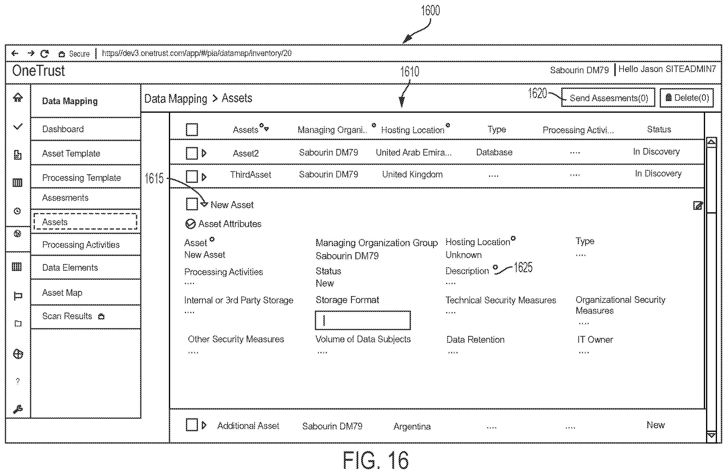 Patent US11847182 Figure 16 – Data processing consent capture systems and related methods