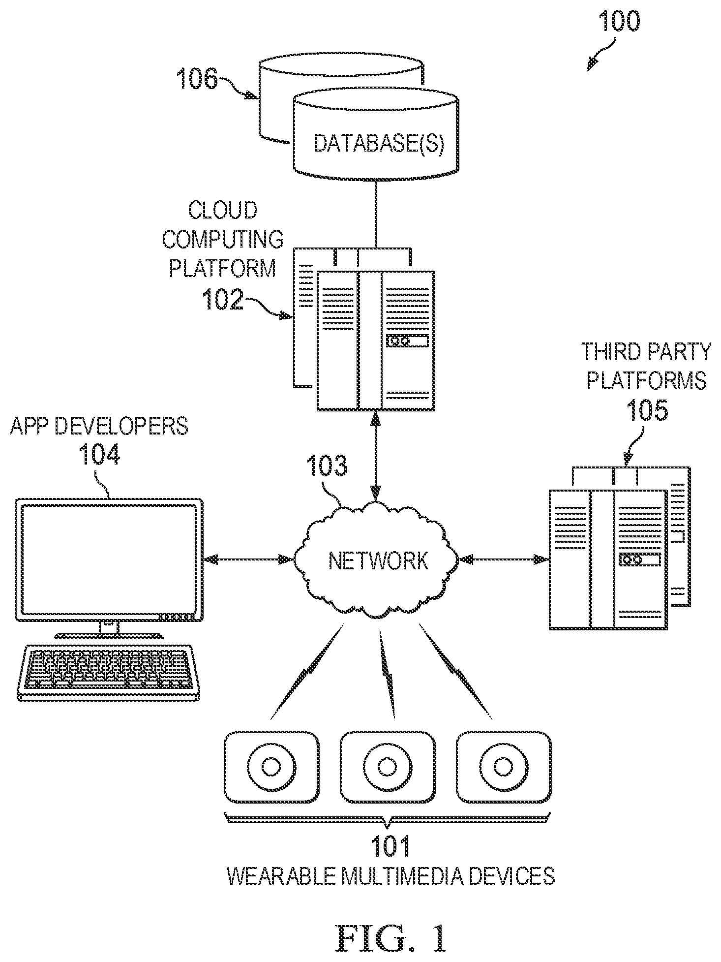 Patent US11847256 — Presenting and aligning laser projected virtual interfaces — Figure 1
