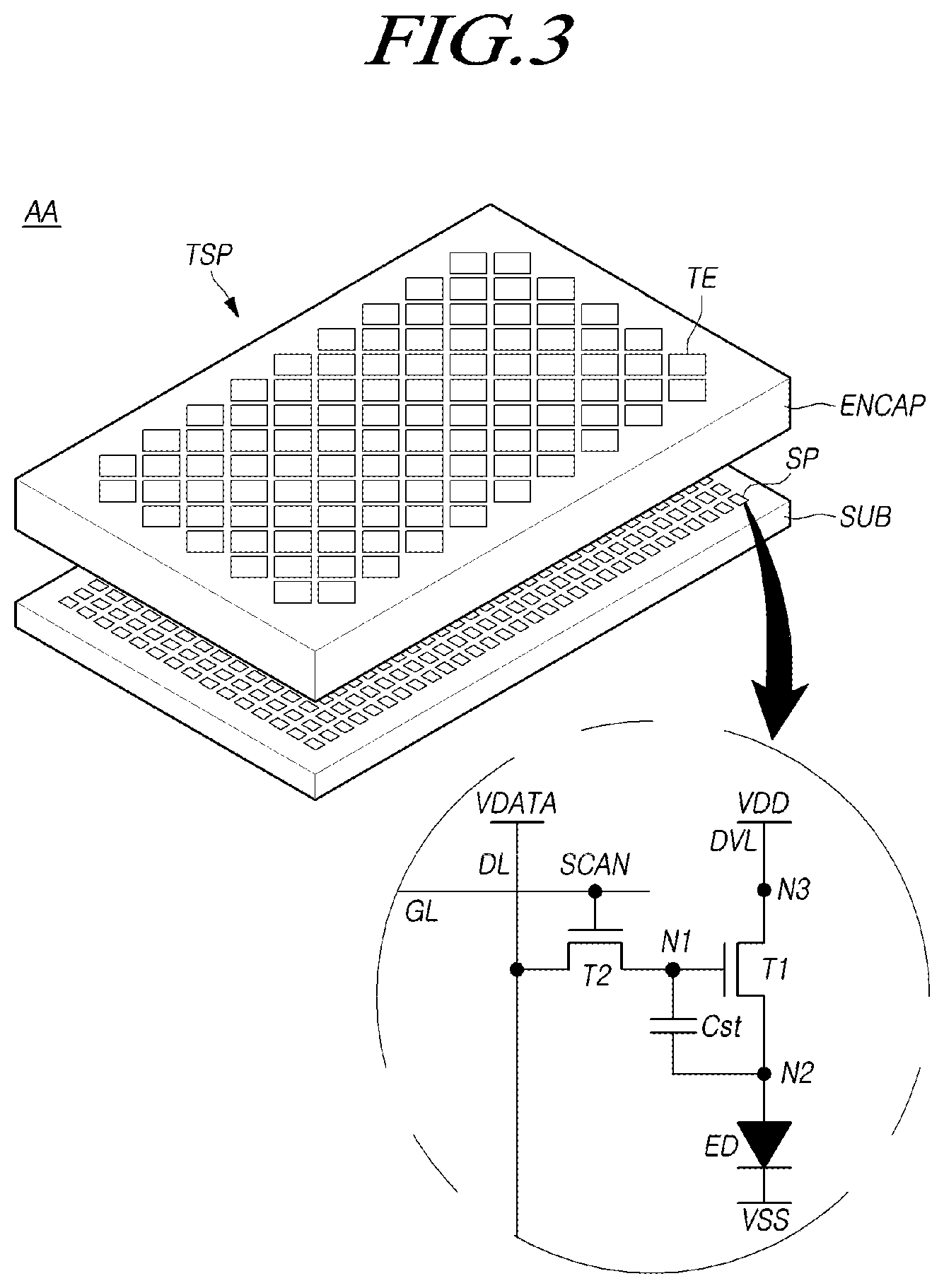 Patent US11847272 Figure 3 – Touch display device