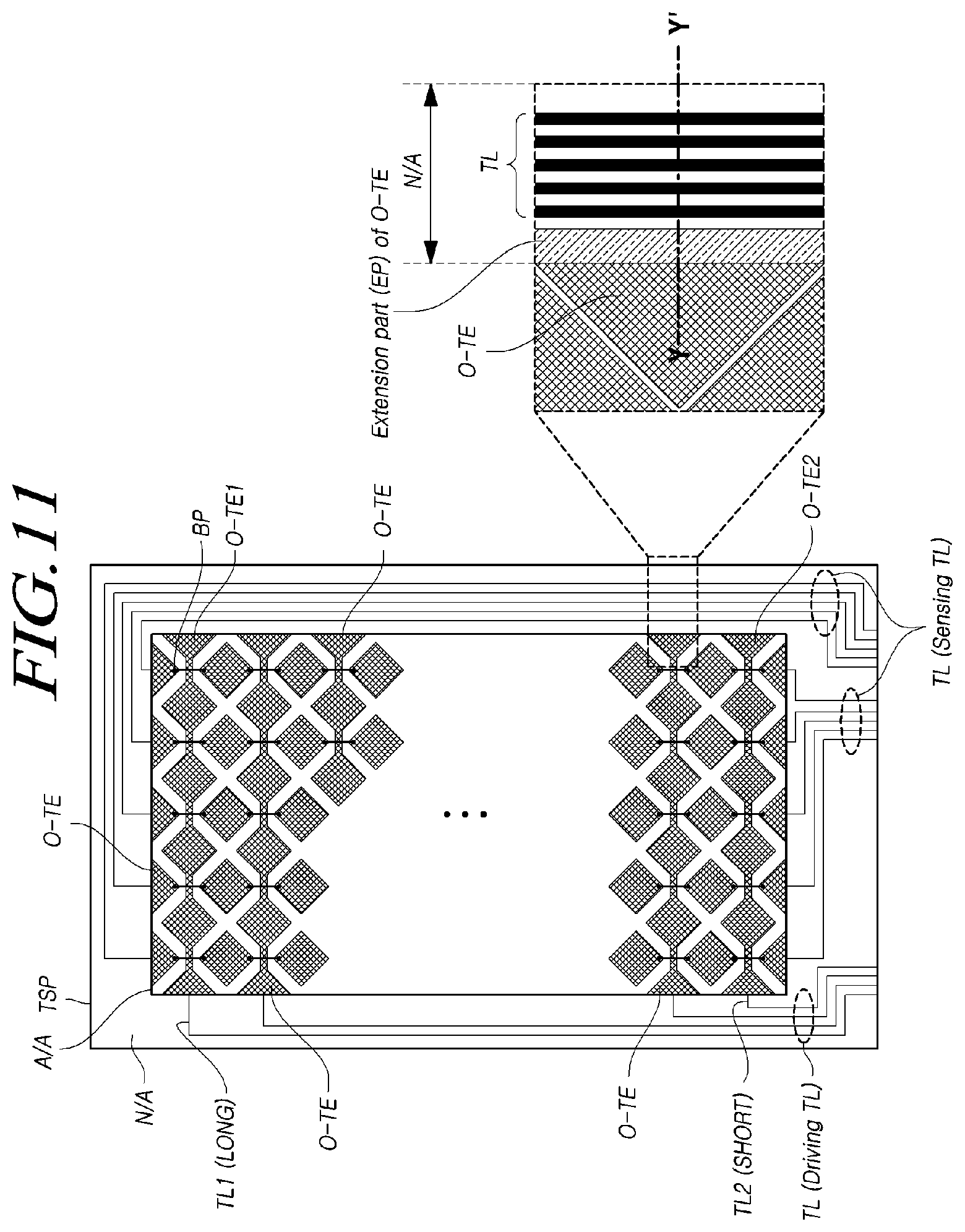 Patent US11847274 Figure 11 – Touch display device and touch panel