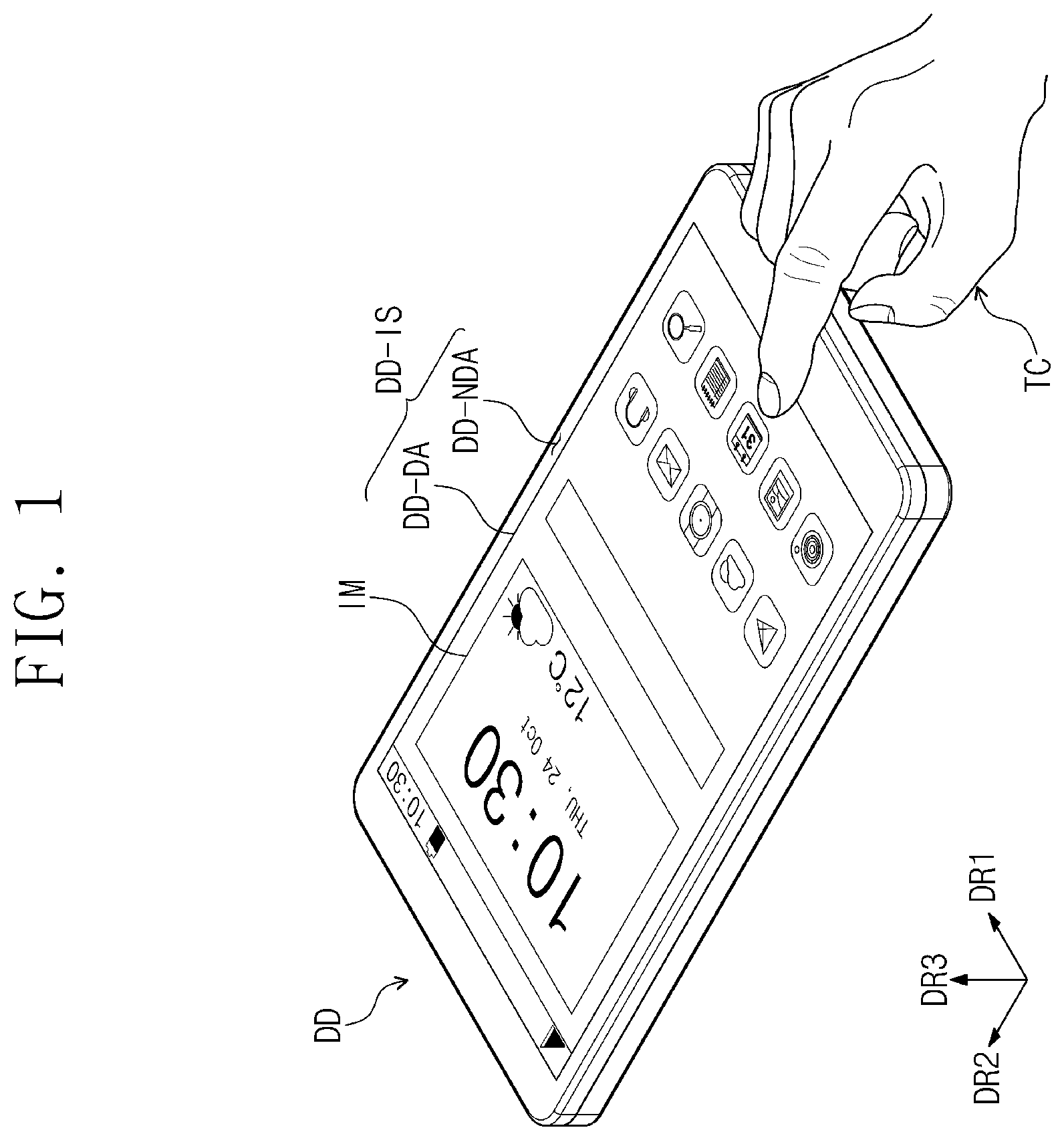Patent US11847275 — Display device — Figure 1