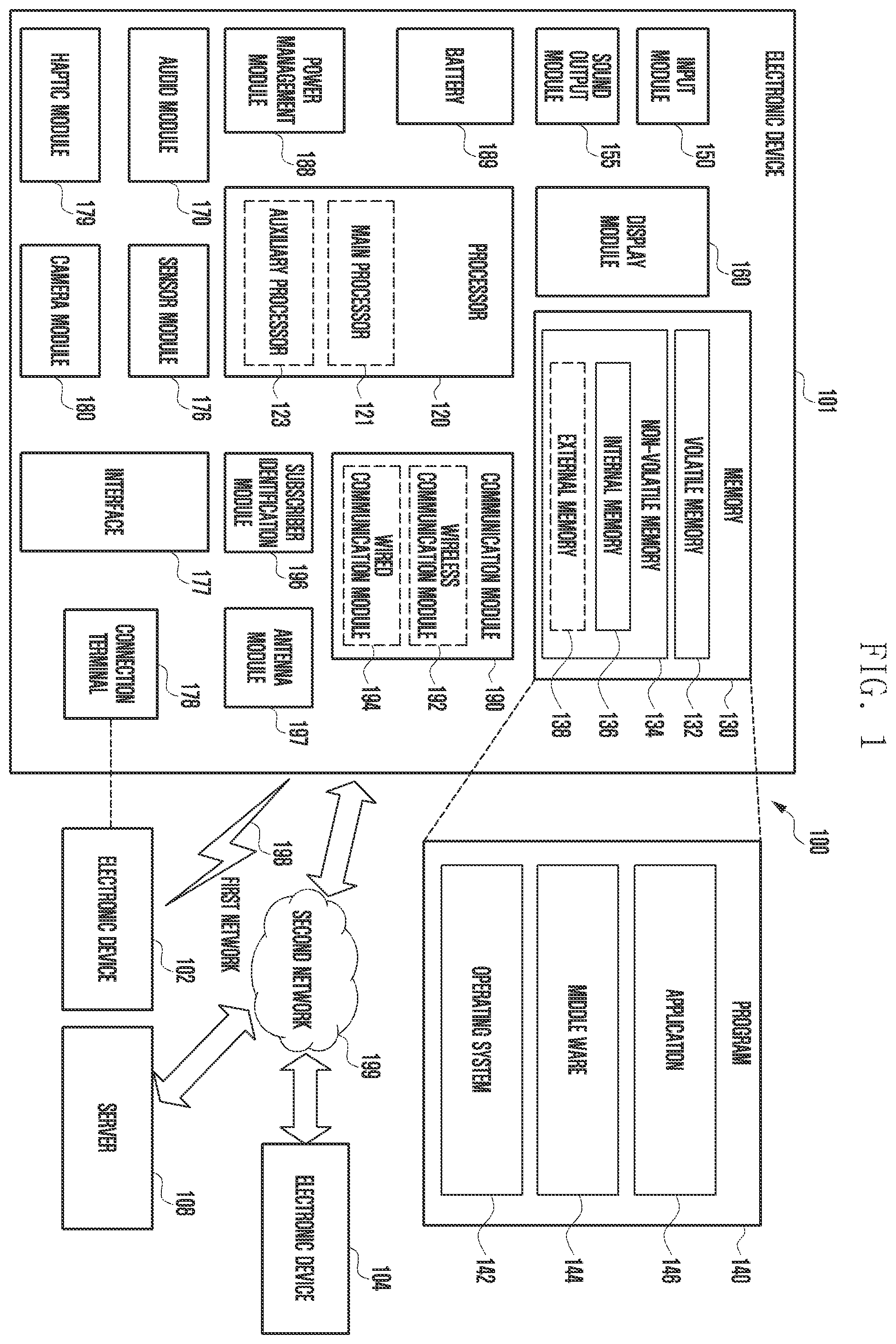 Patent US11847282 — Electronic device comprising pen input device and configured to reduce deterioration in antenna due to pen input device — Figure 1