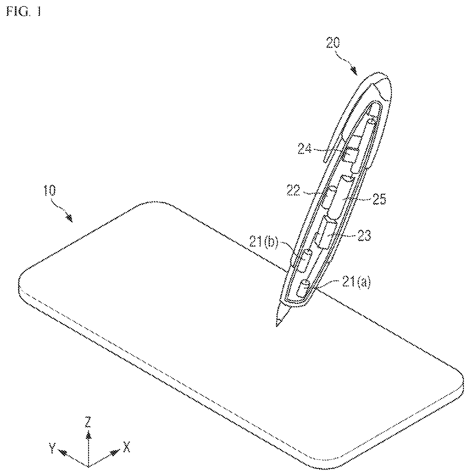 Patent US11847285 — Display device and position input system including the same — Figure 1