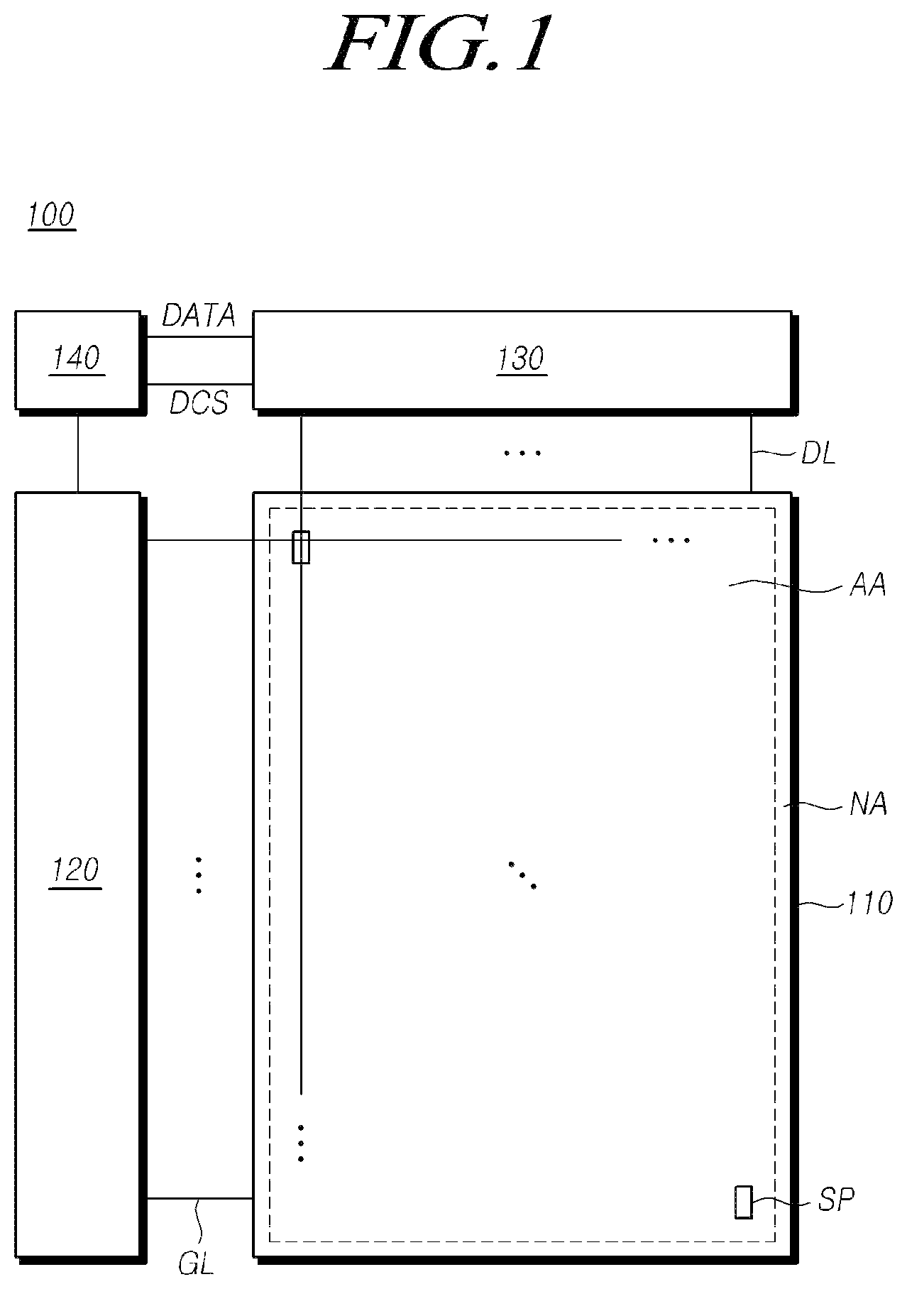 Patent US11847290 — Touch display device — Figure 1