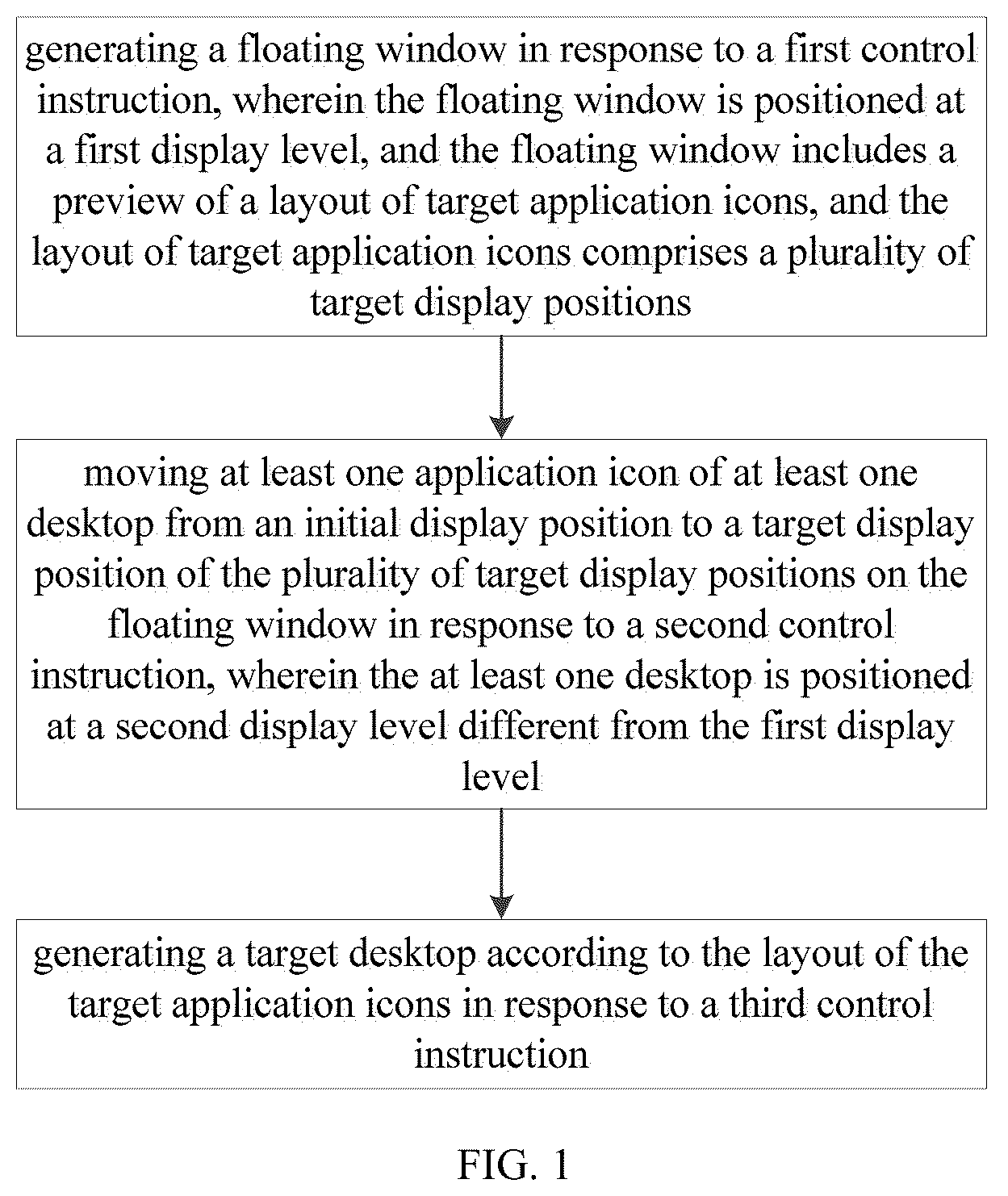 Patent US11847294 — Method for generating desktop of mobile terminal, device and electronic device — Figure 1