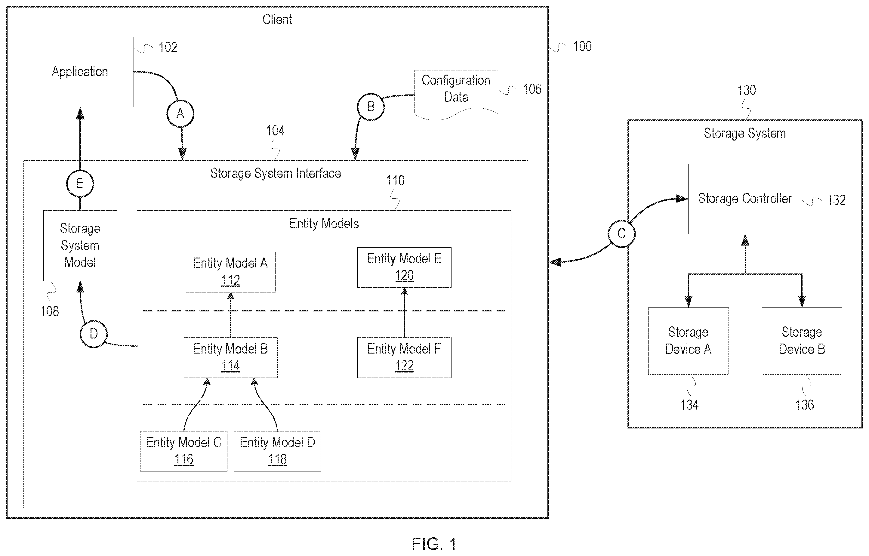 Patent US11847319 — Storage system interface — Figure 1