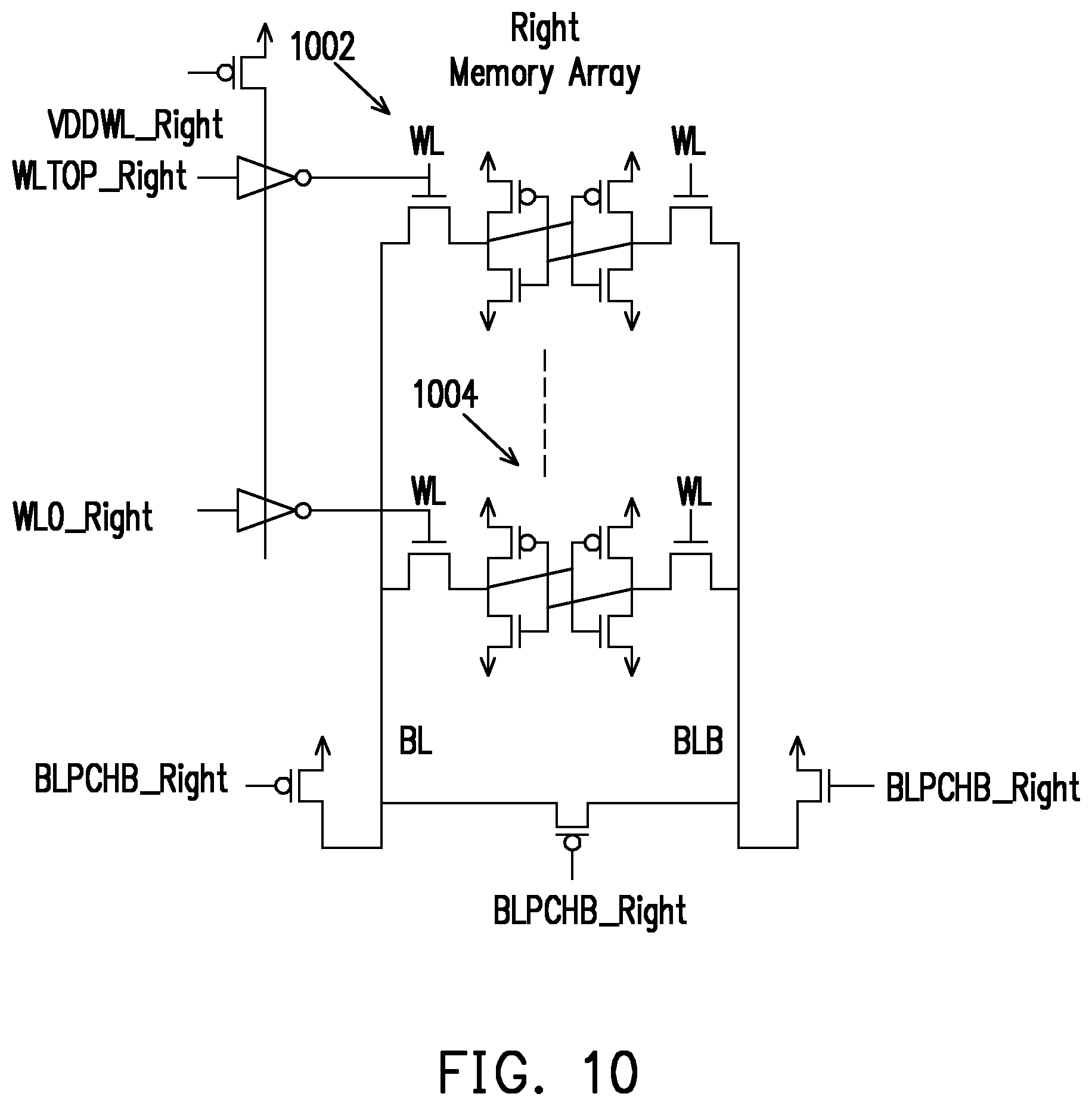 Patent US11847345 Figure 10 – Memory circuit including an array control inhibitor