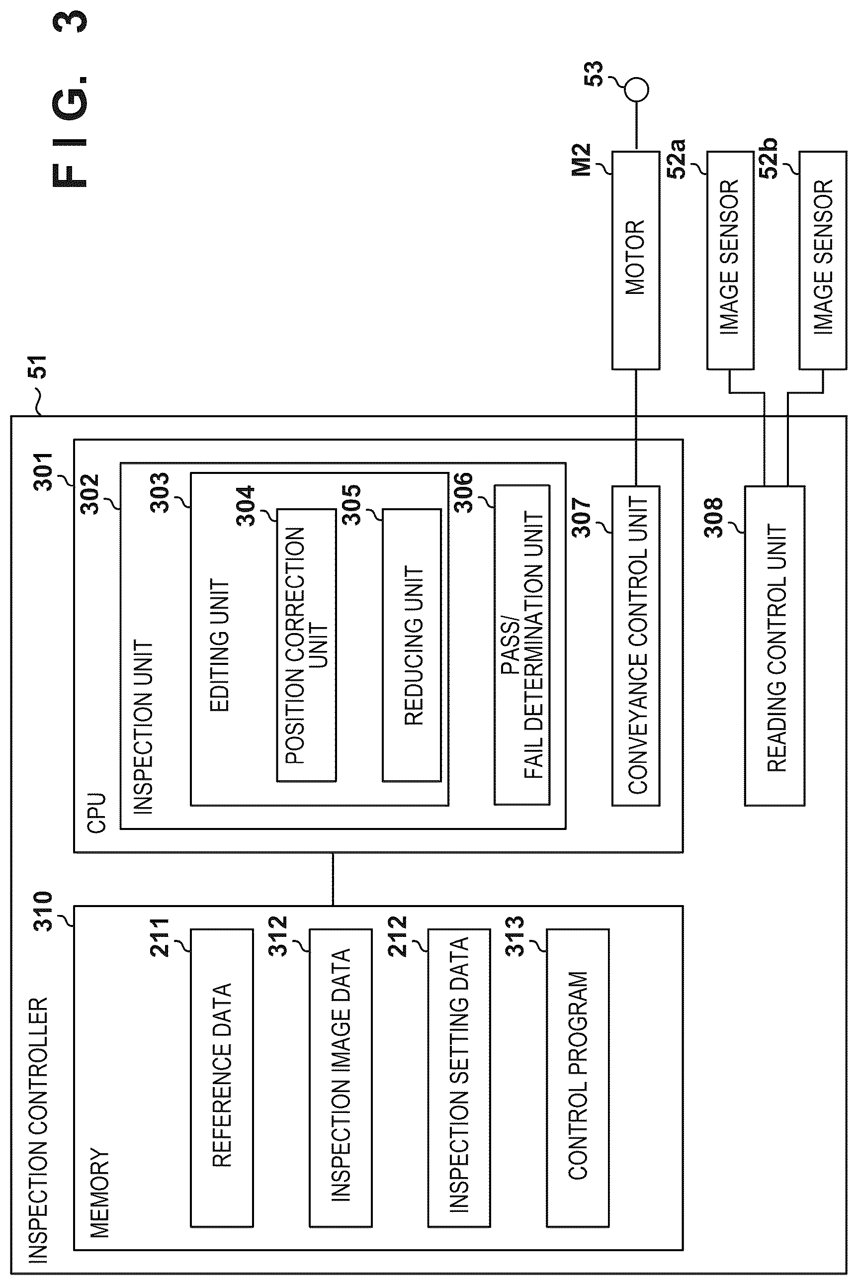 Patent US11847359 Figure 3 – Image forming system for inspecting an image formed on a sheet based on an image editing process intensity