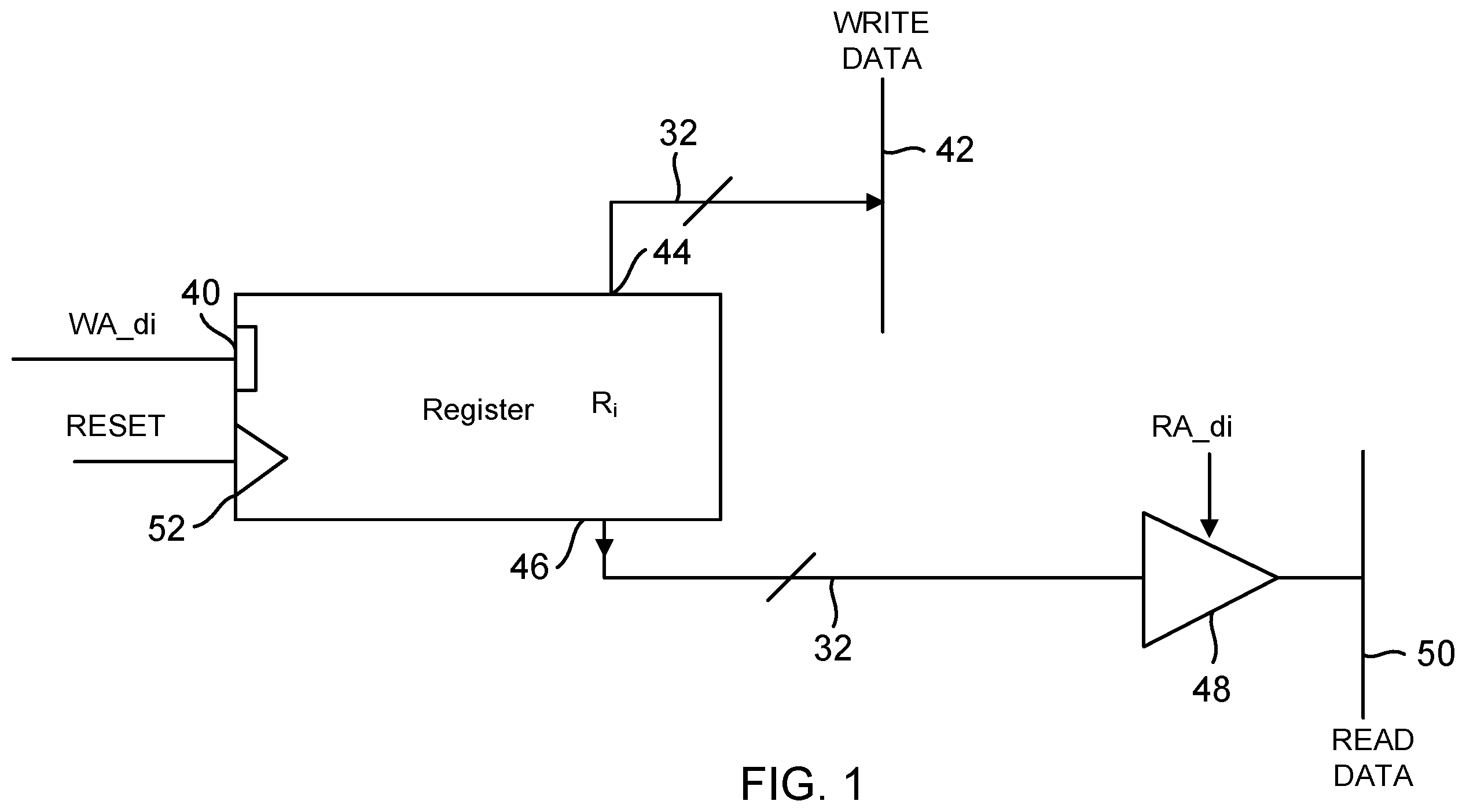 Patent US11847455 — Clearing register data using a write enable signal — Figure 1