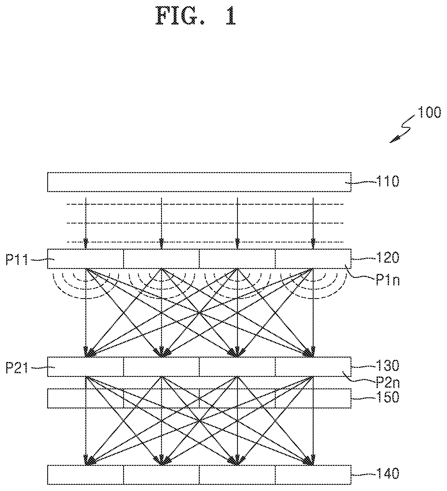 Patent US11847549 — Optical device and optical neural network apparatus including the same — Figure 1