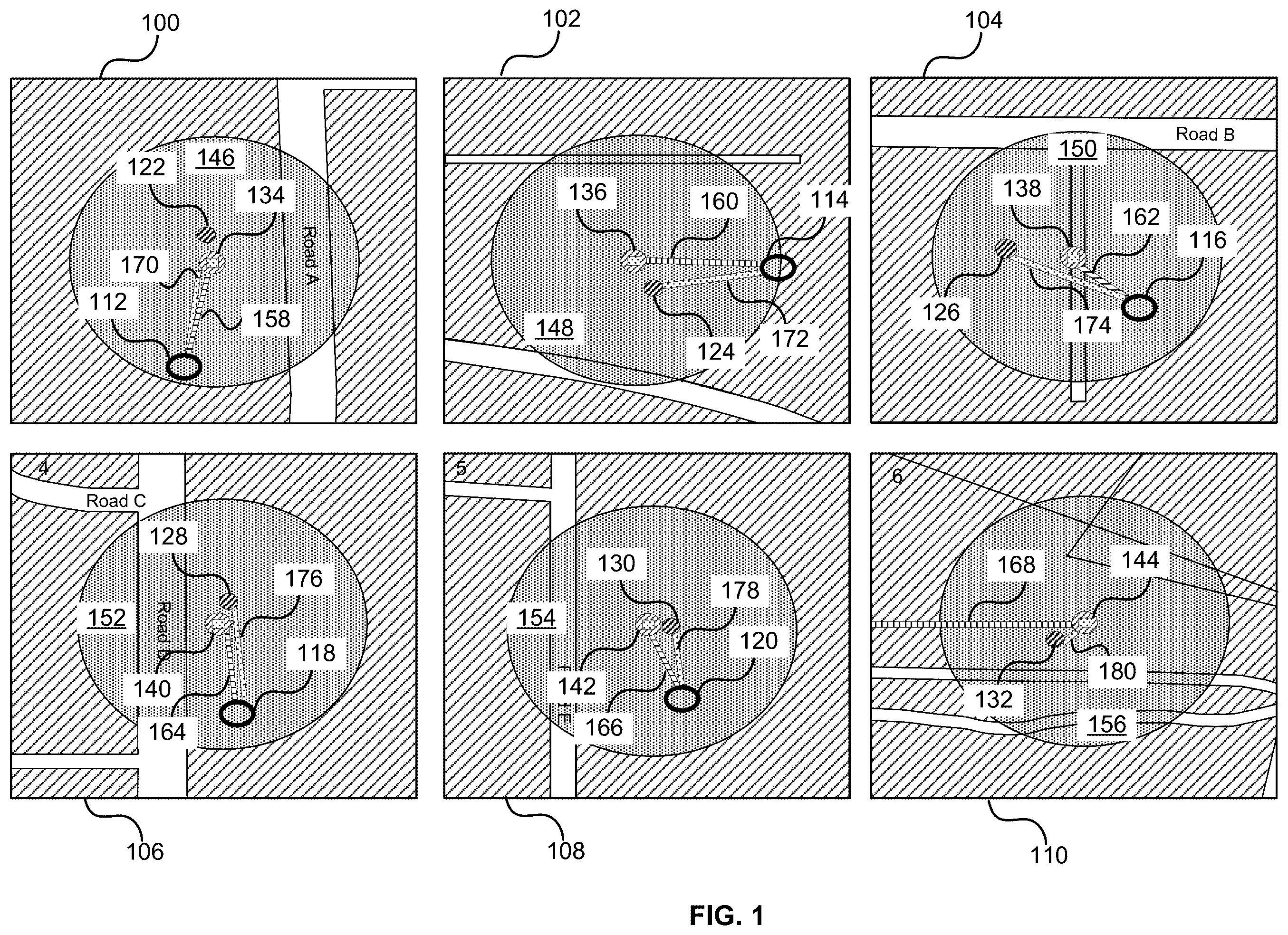 Patent US11847603 — Neighborhood aware geofence generation — Figure 1