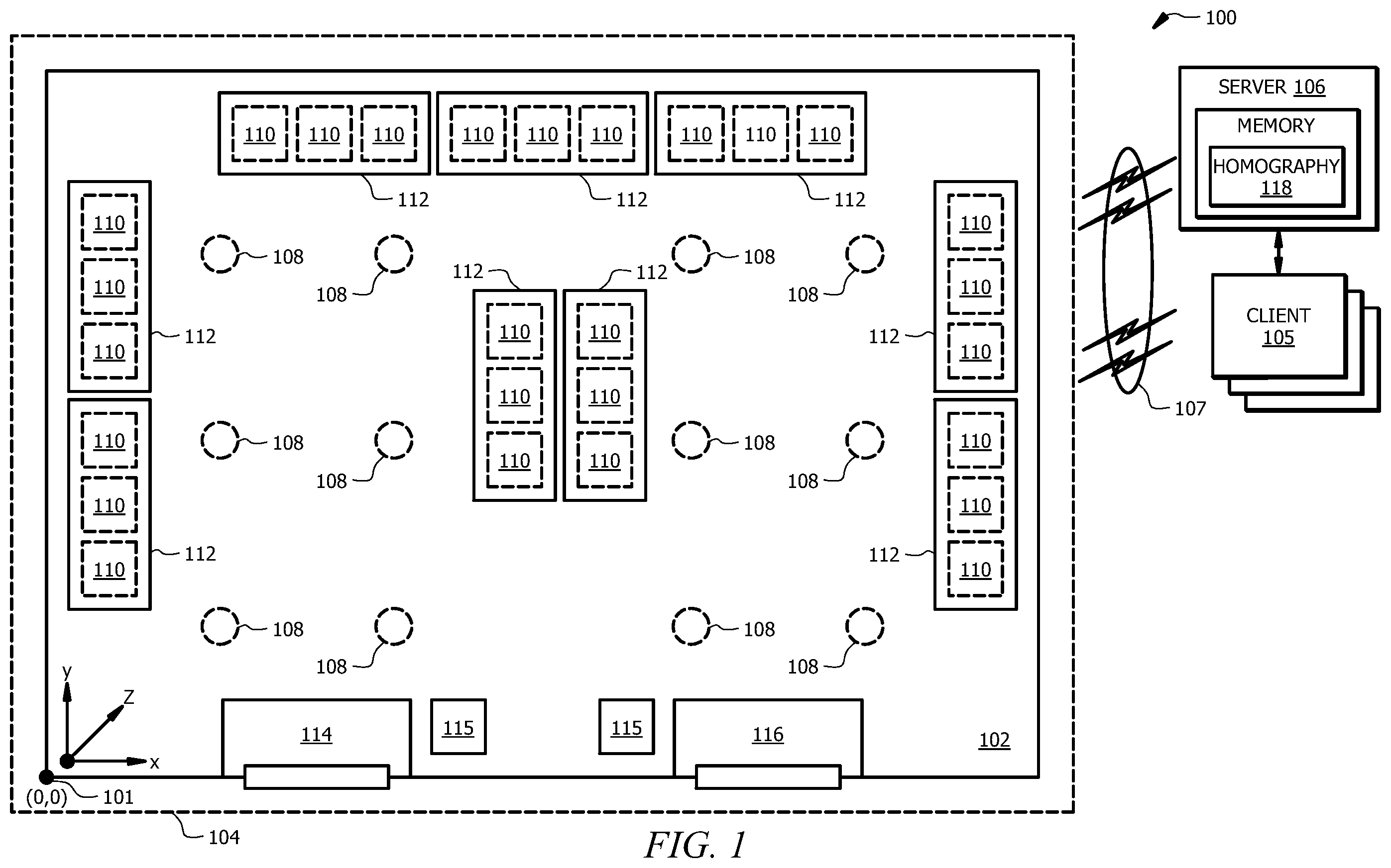 Patent US11847688 Figure 1 – Detecting and identifying misplaced items using a sensor array