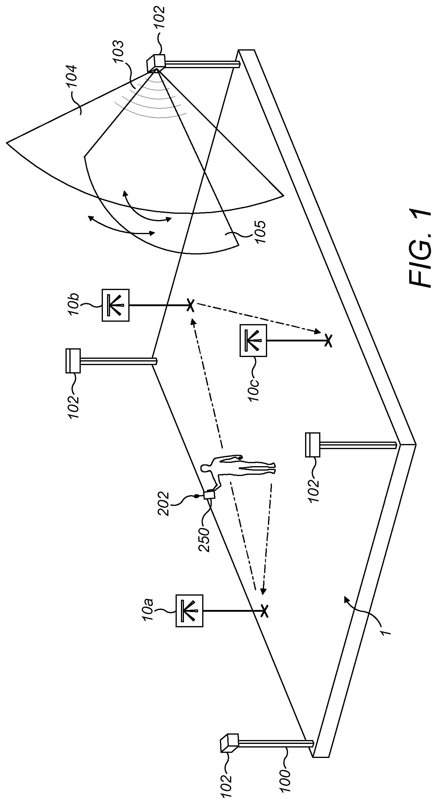 Patent US11847747 — Displaying a virtual image of a building information model — Figure 1