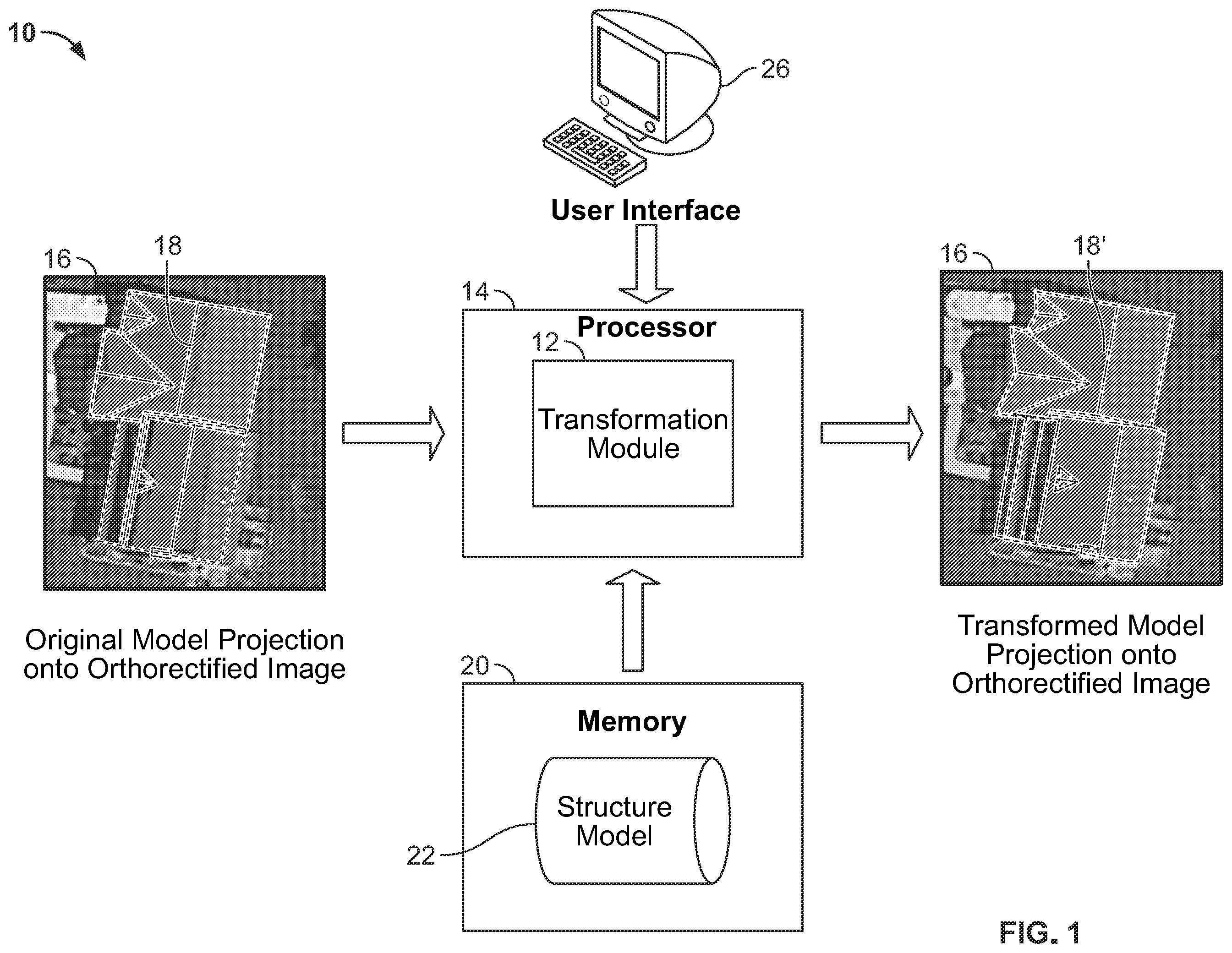 Patent US11847757 — Systems and methods for lean ortho correction for computer models of structures — Figure 1