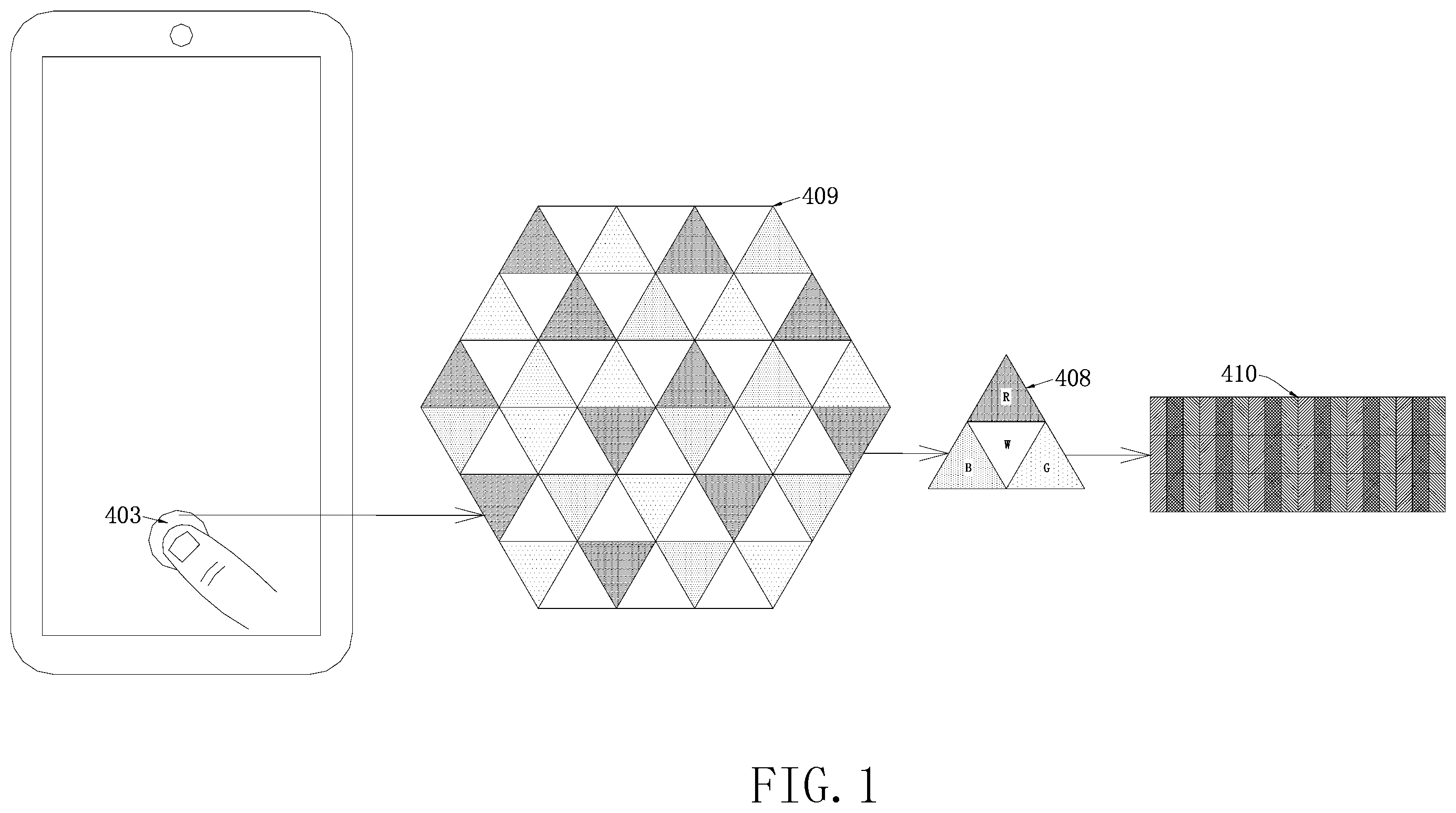 Patent US11847843 — Under-screen optical fingerprint identification apparatus and fingerprint identification method — Figure 1
