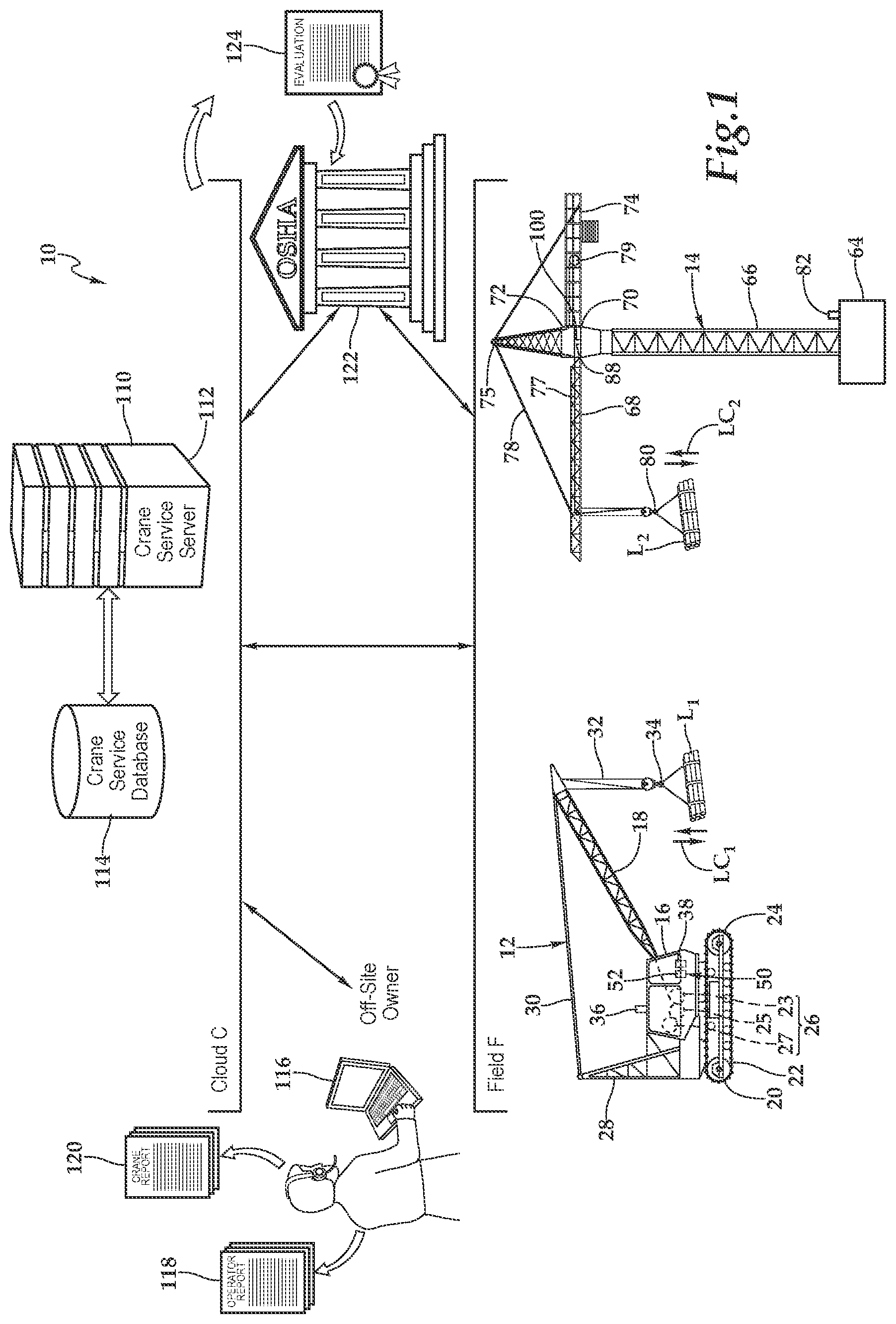 Patent US11847866 — Crane risk logic apparatus and system and method for use of same — Figure 1