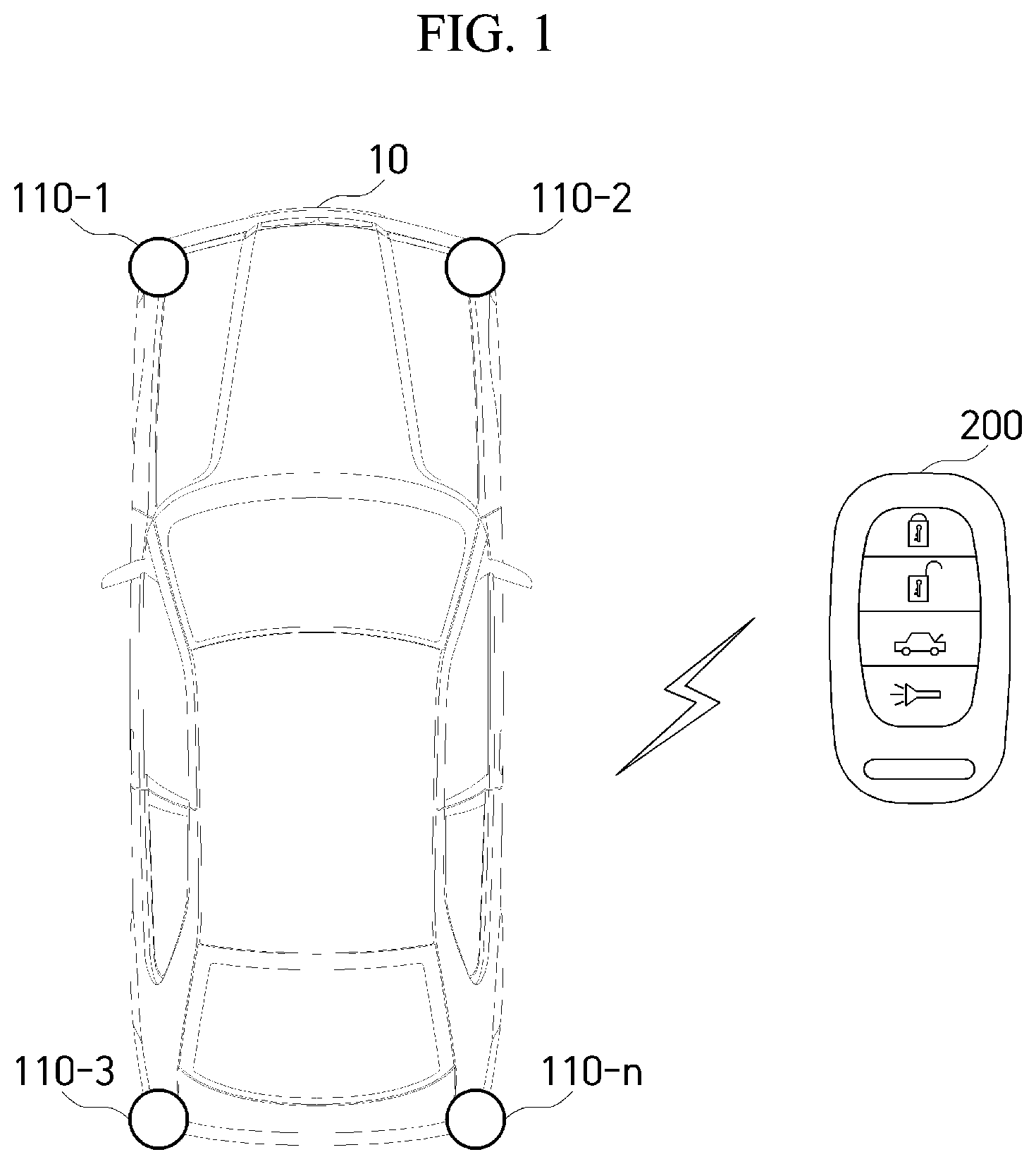 Patent US11847874 — UWB on/off operation method to minimize power consumption and UWB anchor using the same — Figure 1