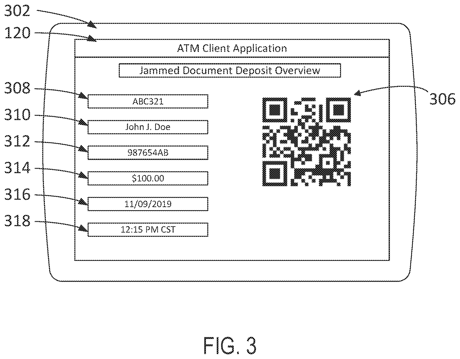 Patent US11847877 Figure 3 – Systems and methods for ATM deposit jammed item imaging and transaction completion