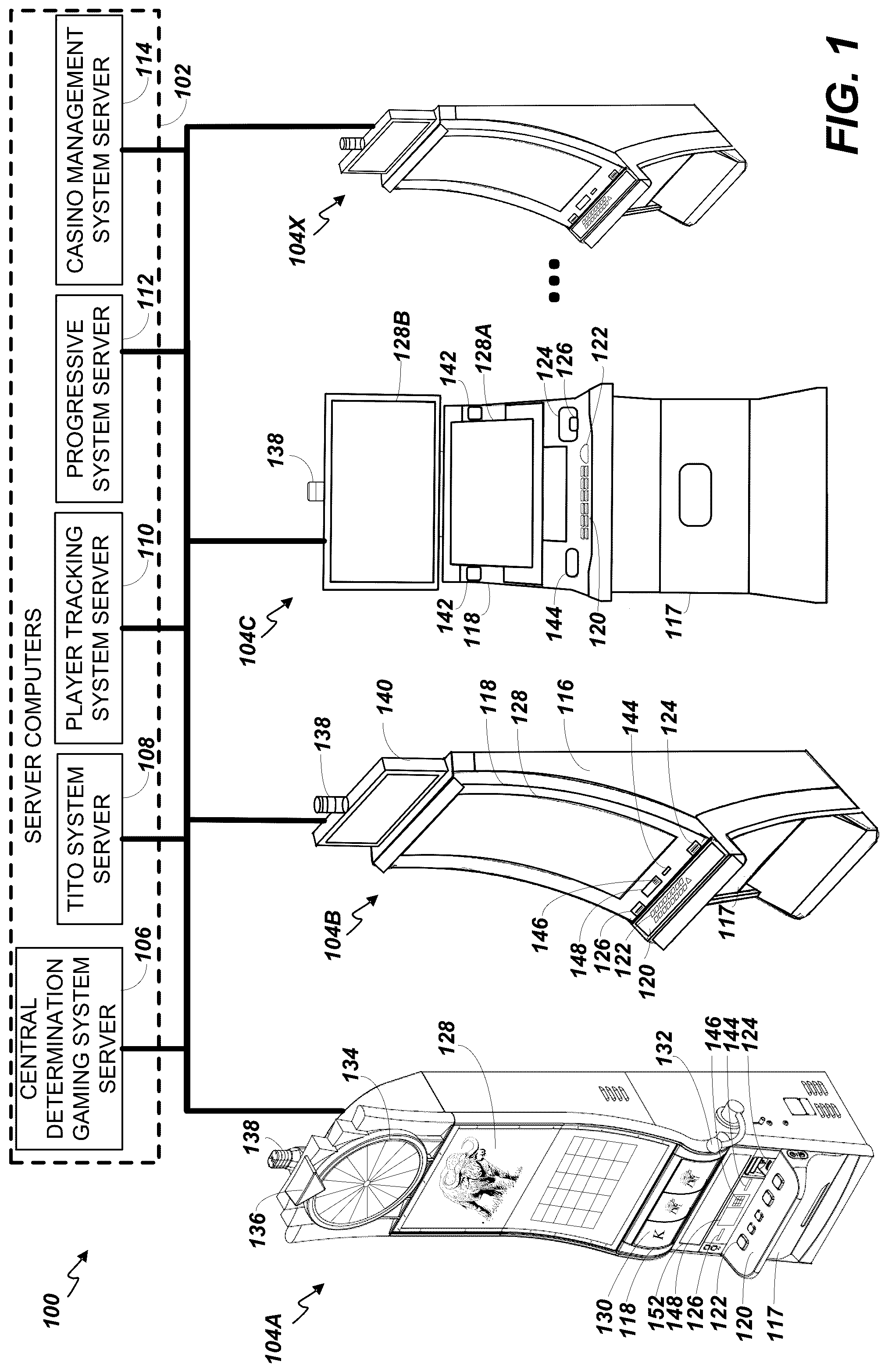 Patent US11847892 — Controlling an electronic gaming machine to provide a prize on symbol trigger — Figure 1