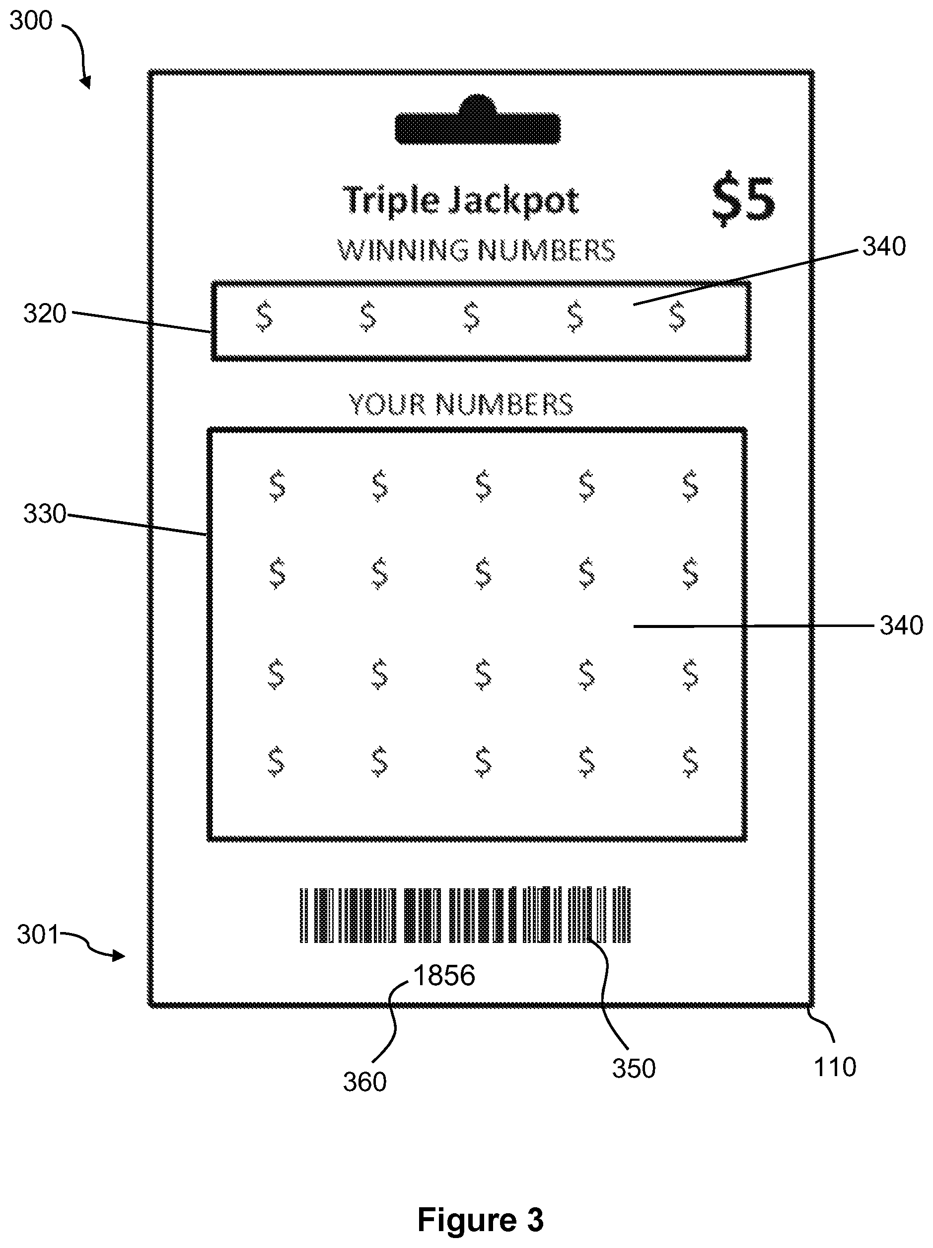 Patent US11847895 Figure 9 – Pre-printed and pre-selected lottery tickets for point-of-sale purchase