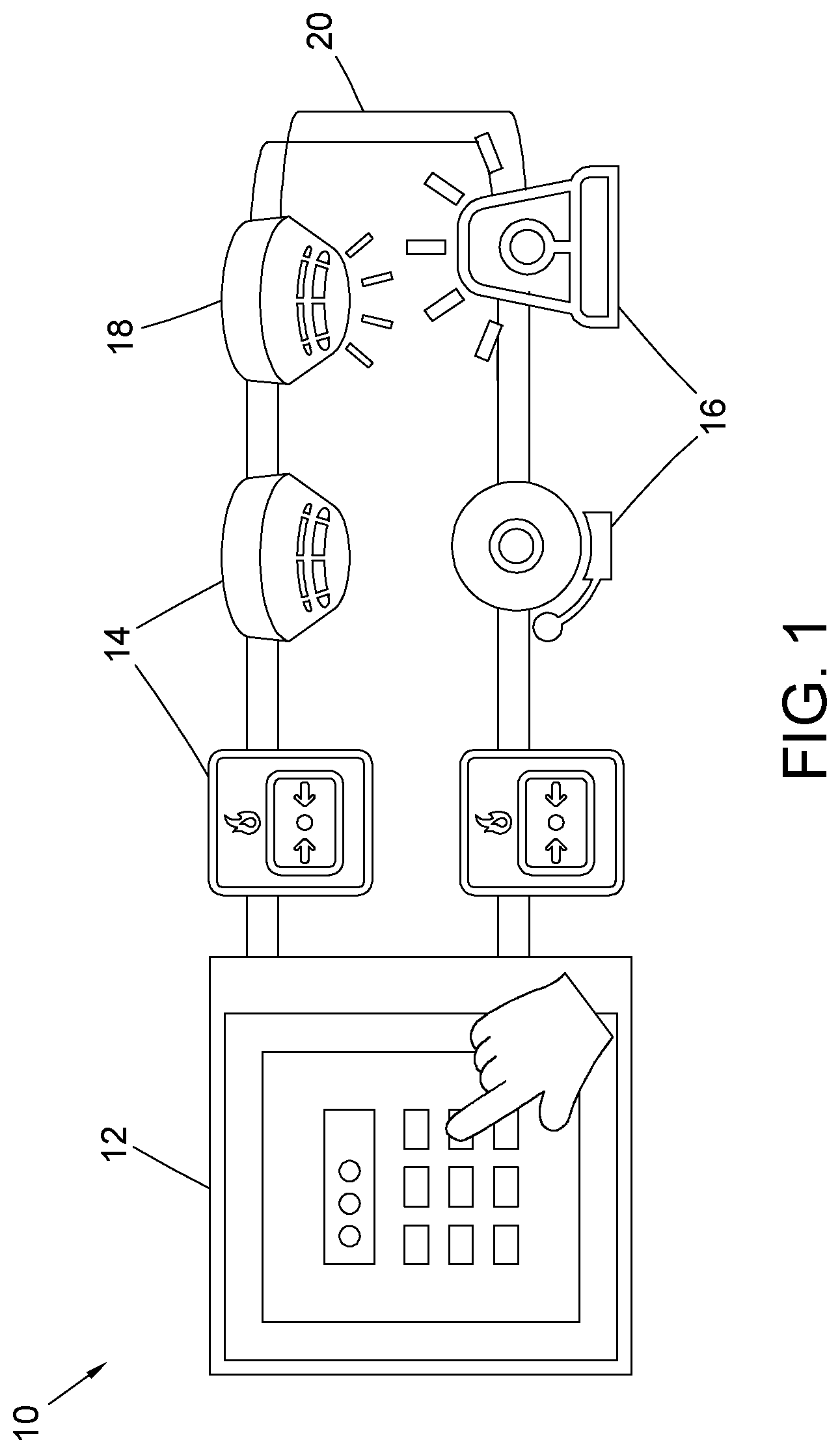 Patent US11847901 — Addressing for fire loop — Figure 1