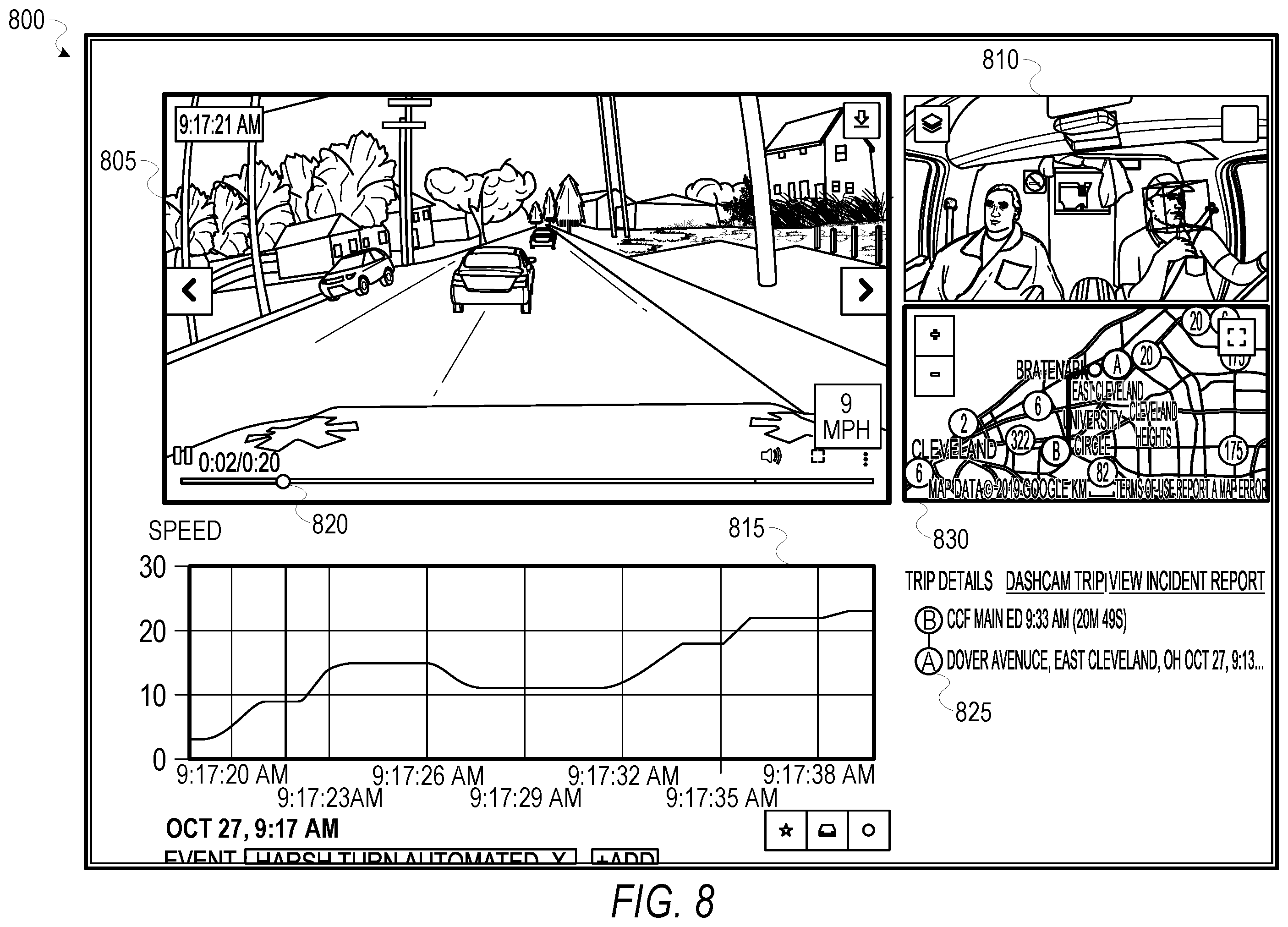 Patent US11847911 Figure 8 – Object-model based event detection system