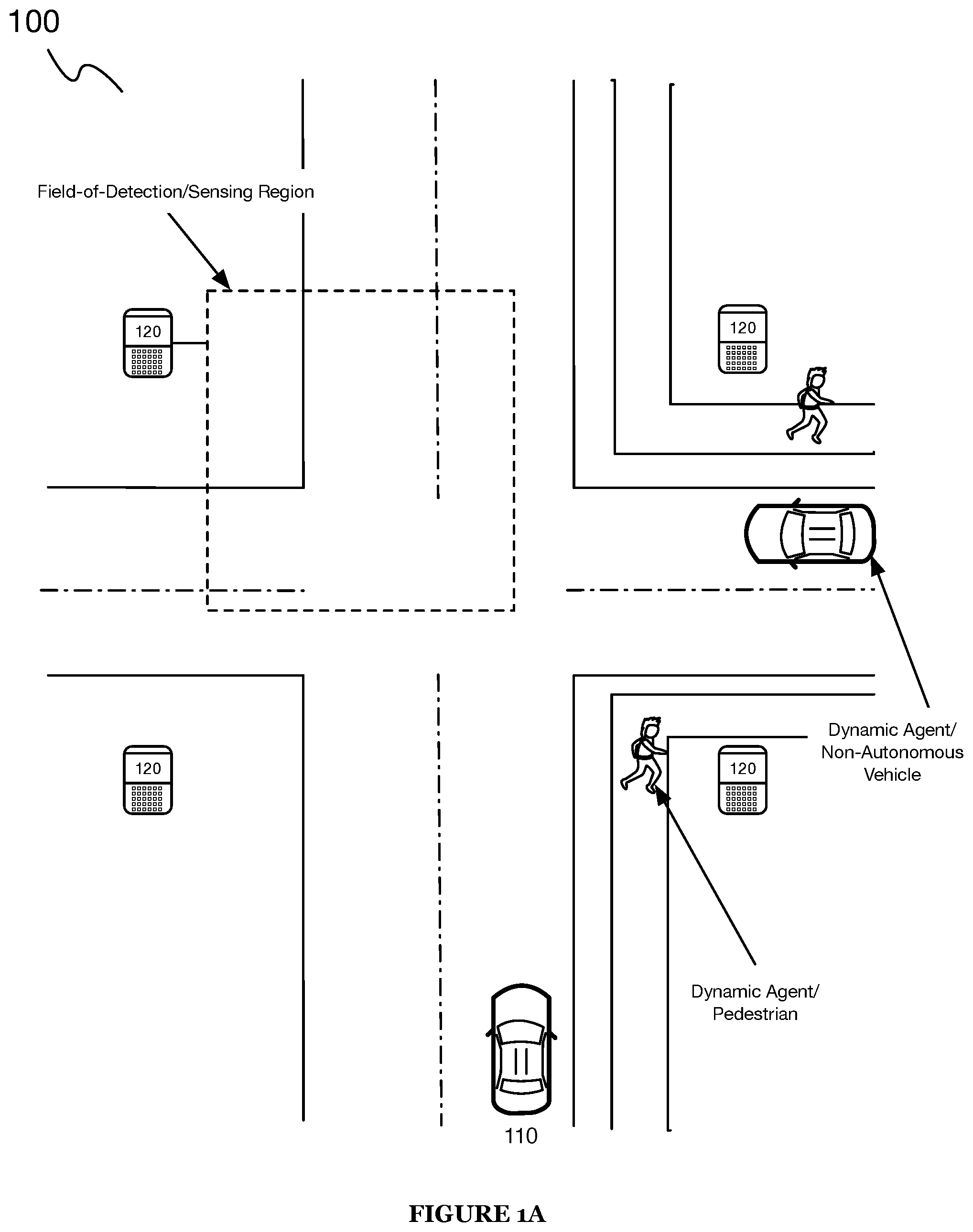 Patent US11847913 — Systems and methods for implementing multimodal safety operations with an autonomous agent — Figure 1