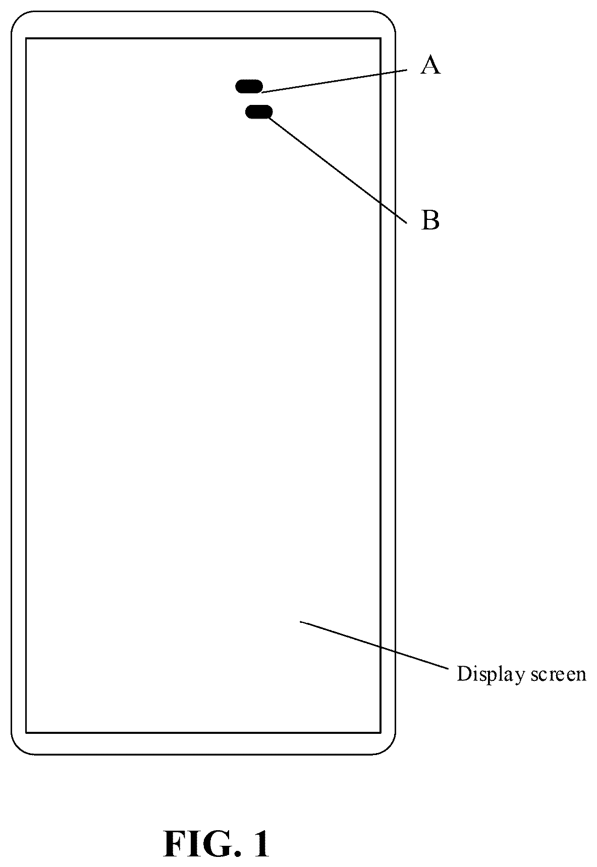 Patent US11847993 — Method and apparatus for locating sensor under display screen and electronic device — Figure 1