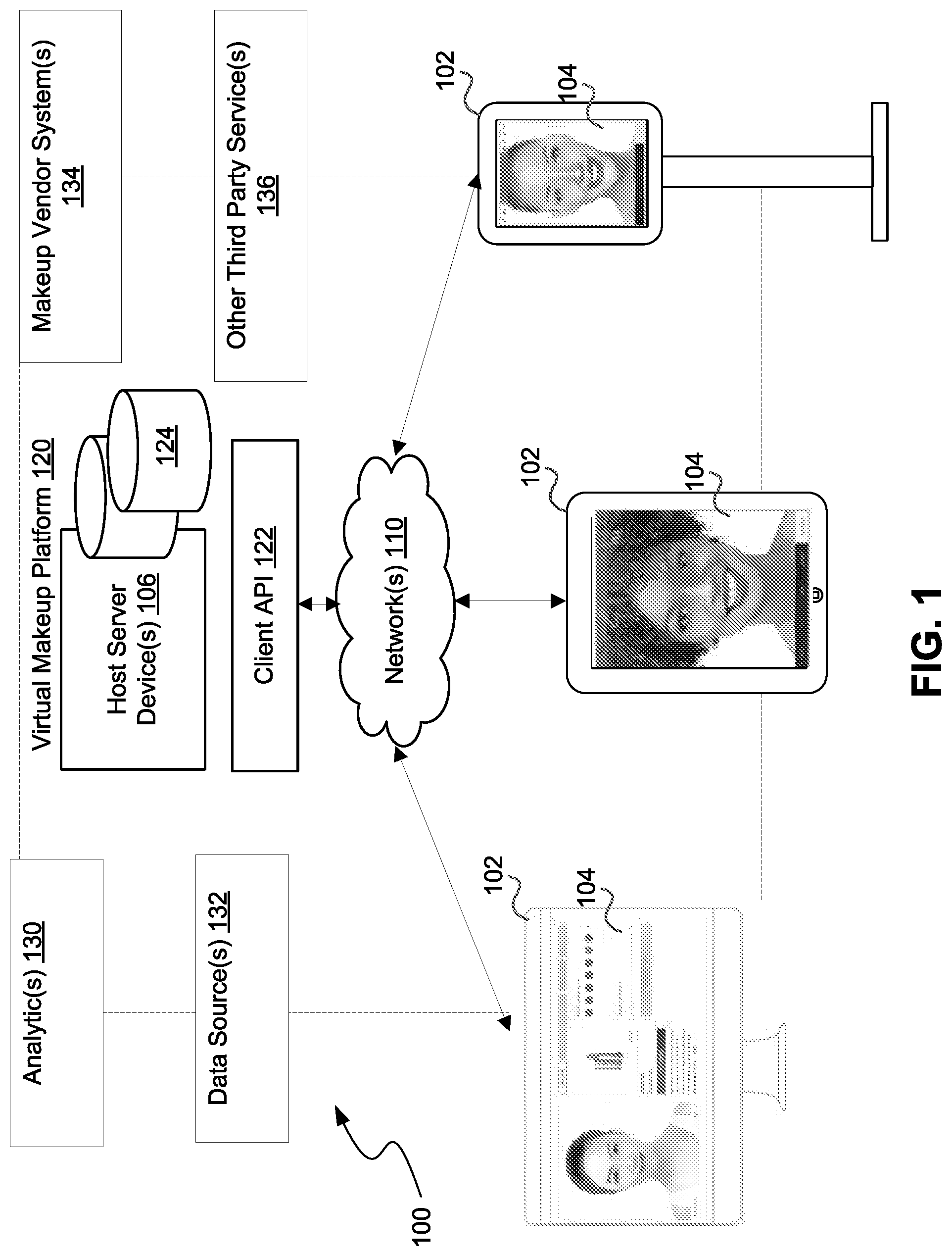 Patent US11854070 — Generating virtual makeup products — Figure 1