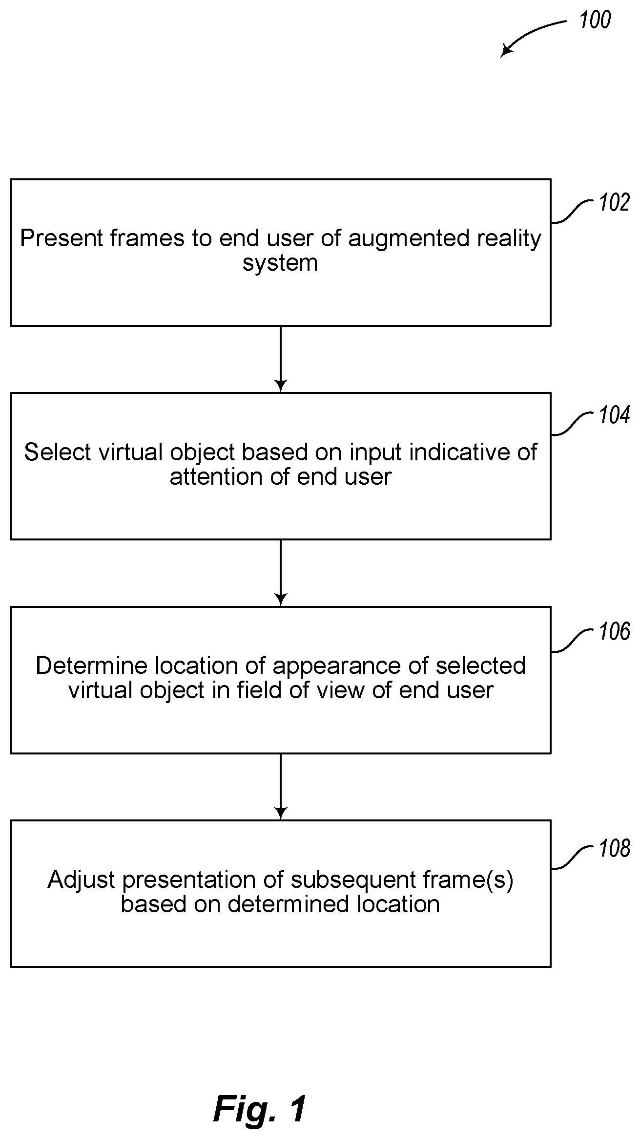 Patent US11854150 — Frame-by-frame rendering for augmented or virtual reality systems — Figure 1
