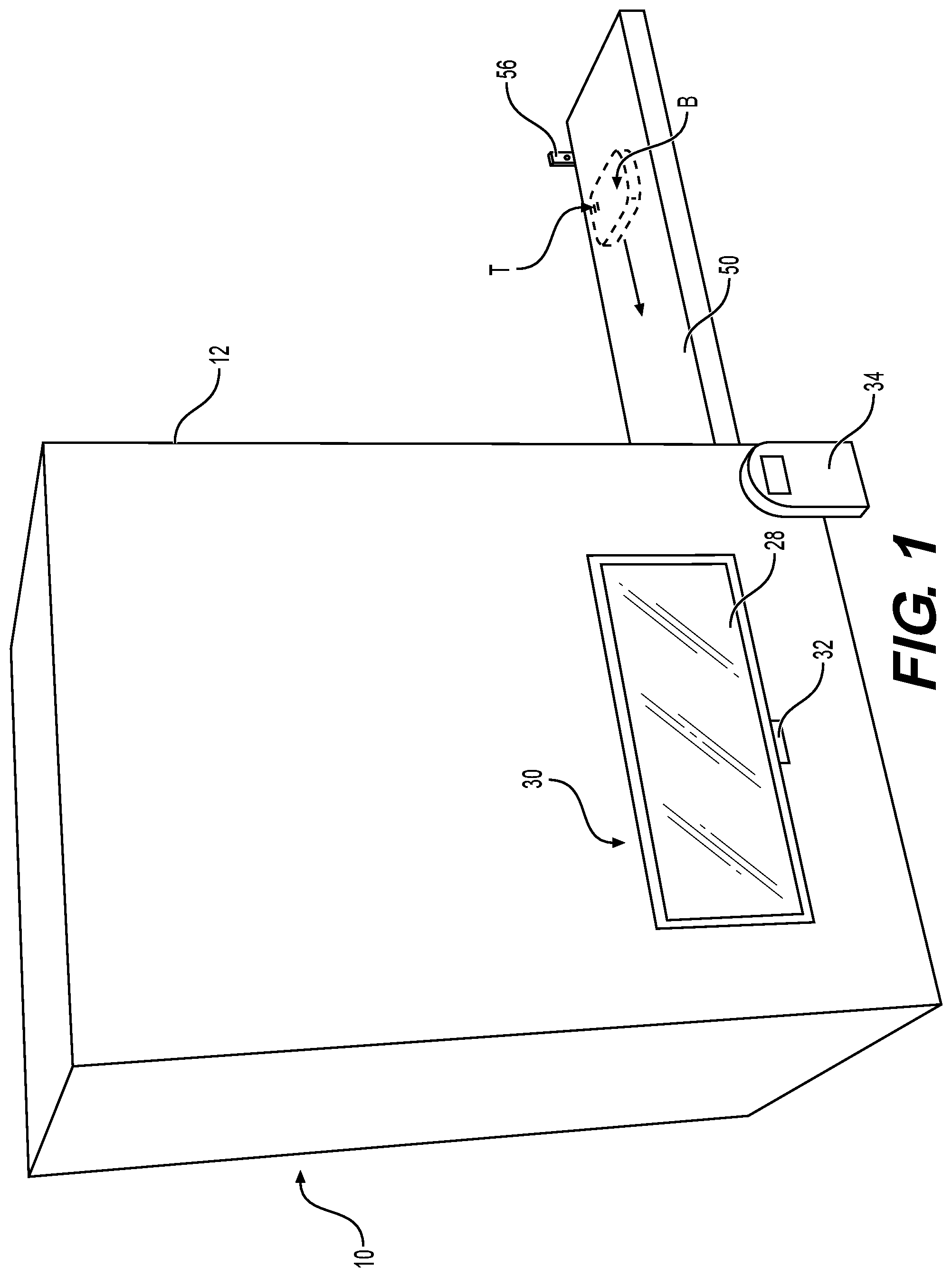 Patent US11854327 Figure 1 – Secure baggage claim system