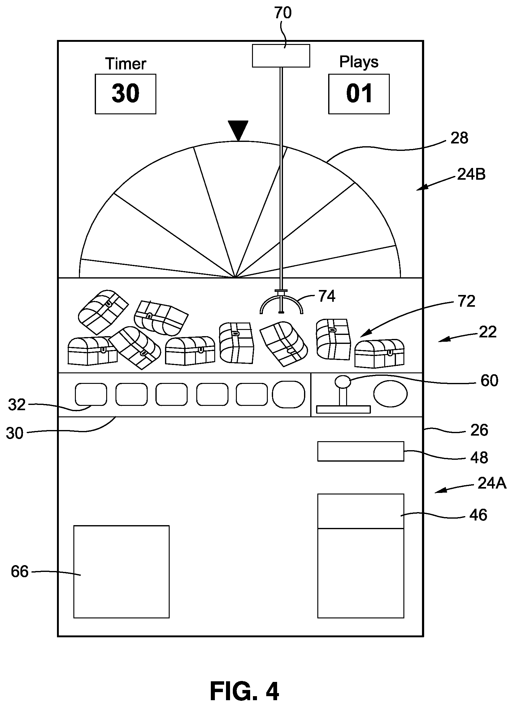 Patent US11854339 Figure 7 – Dual wagering game and amusement-style gaming unit