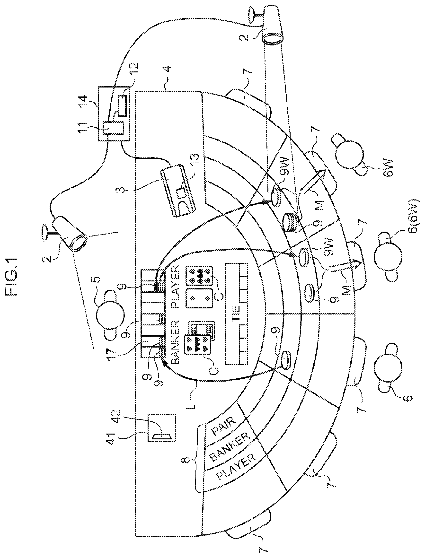 Patent US11854344 — Fraud detection system in a casino — Figure 1