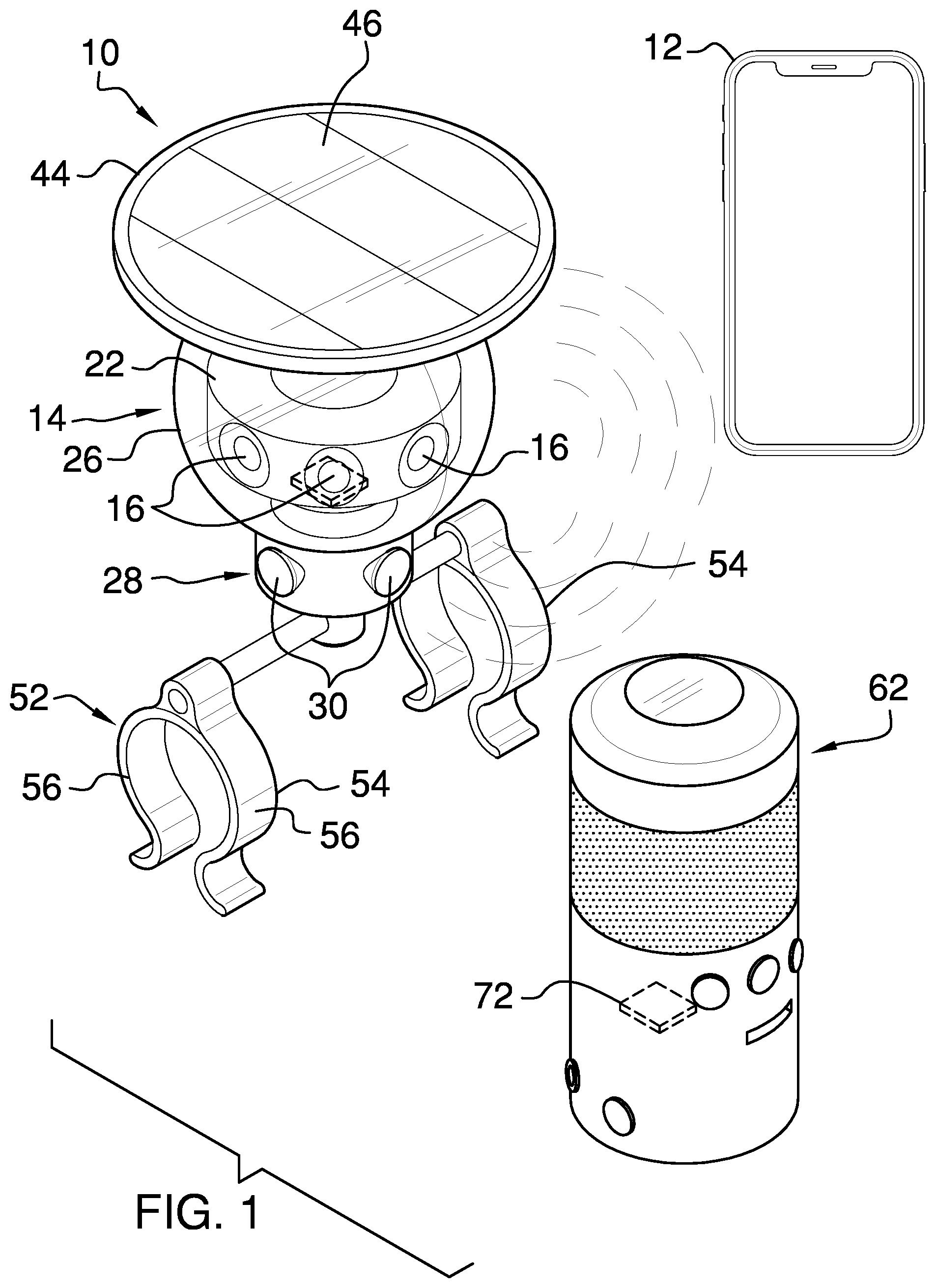 Patent US11854355 — Proximity alarm assembly — Figure 1
