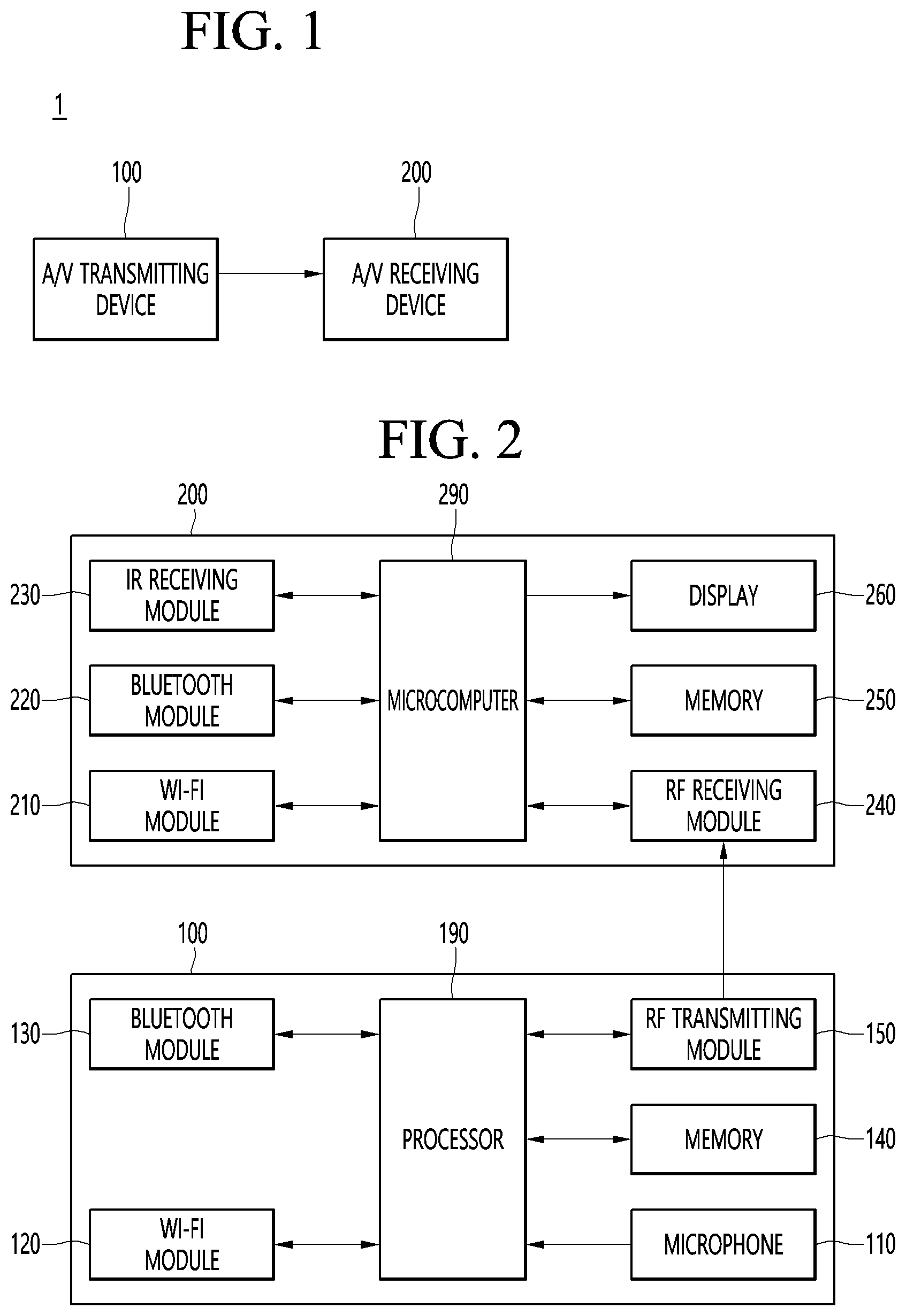 Patent US11854382 — Audio/video transmitting device and audio/video receiving device — Figure 1