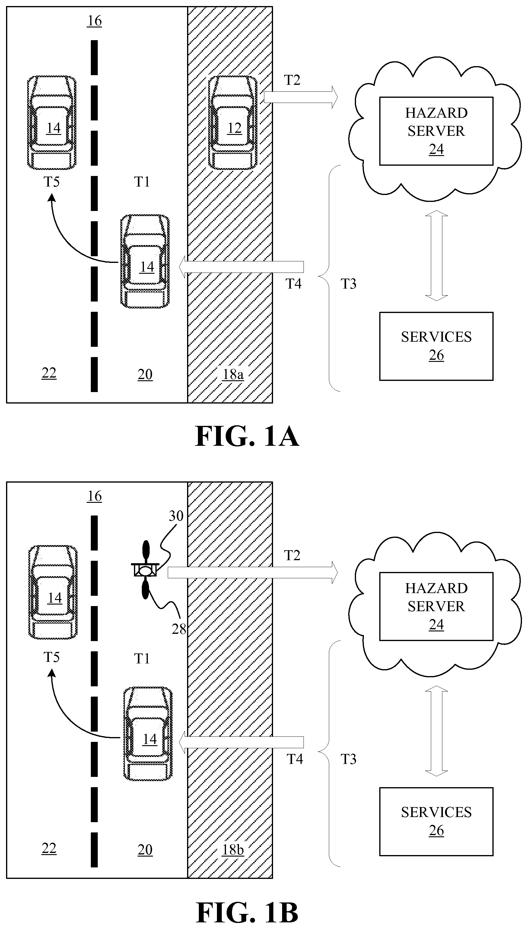 Patent US11854393 — Road hazard communication — Figure 1