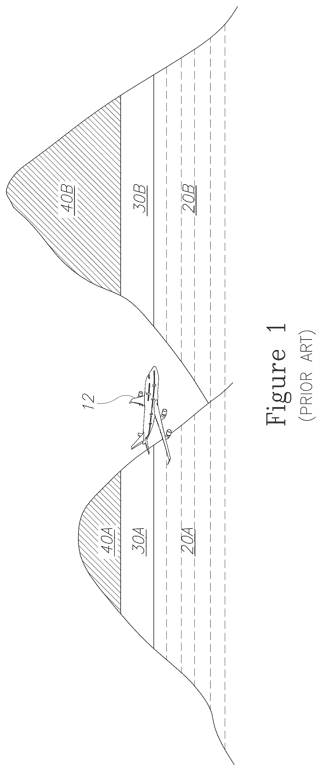 Patent US11854417 — Method and system for calculating and presenting terrain-clearance reachable regions — Figure 1