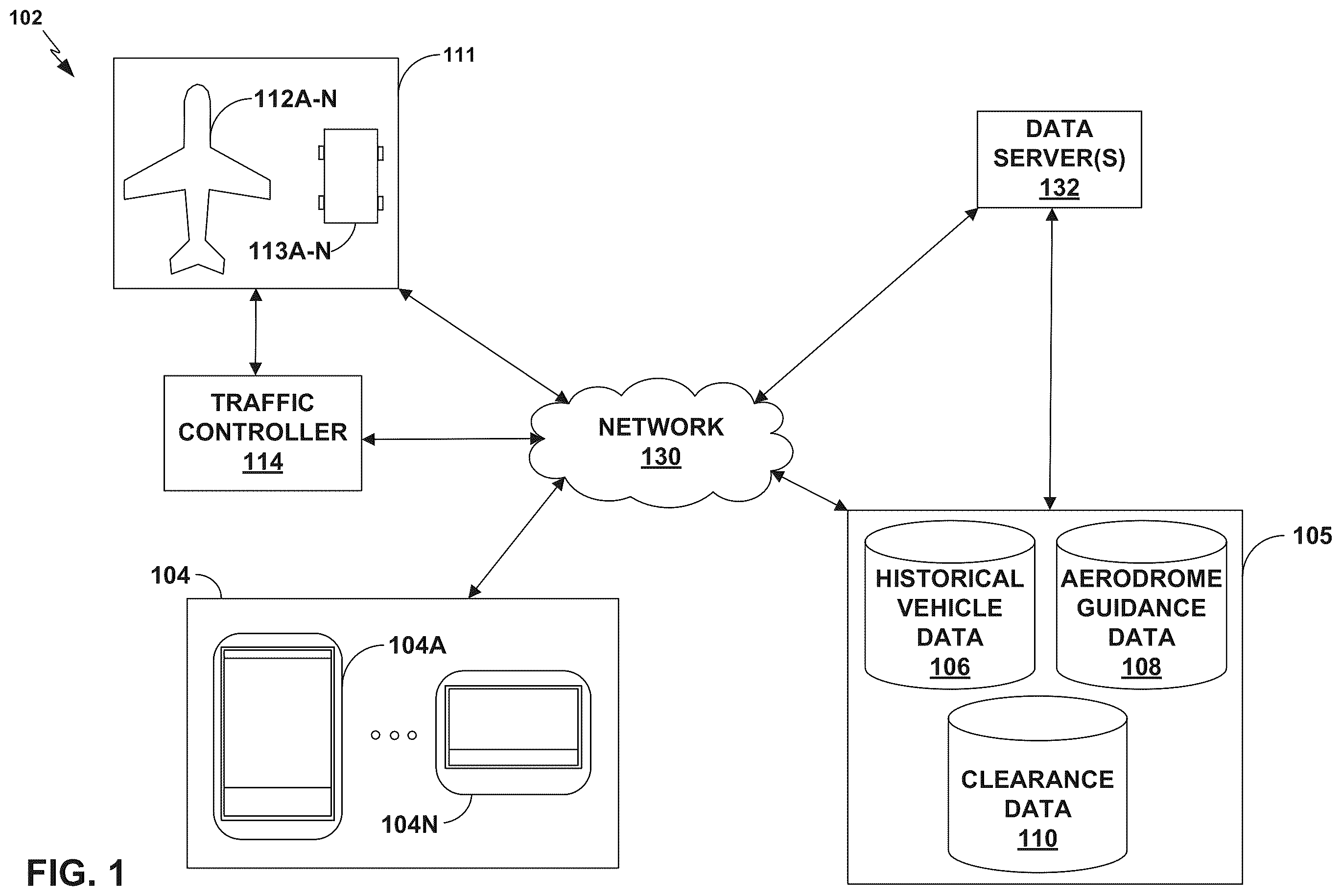 Patent US11854418 — Collision awareness using historical data for vehicles — Figure 1