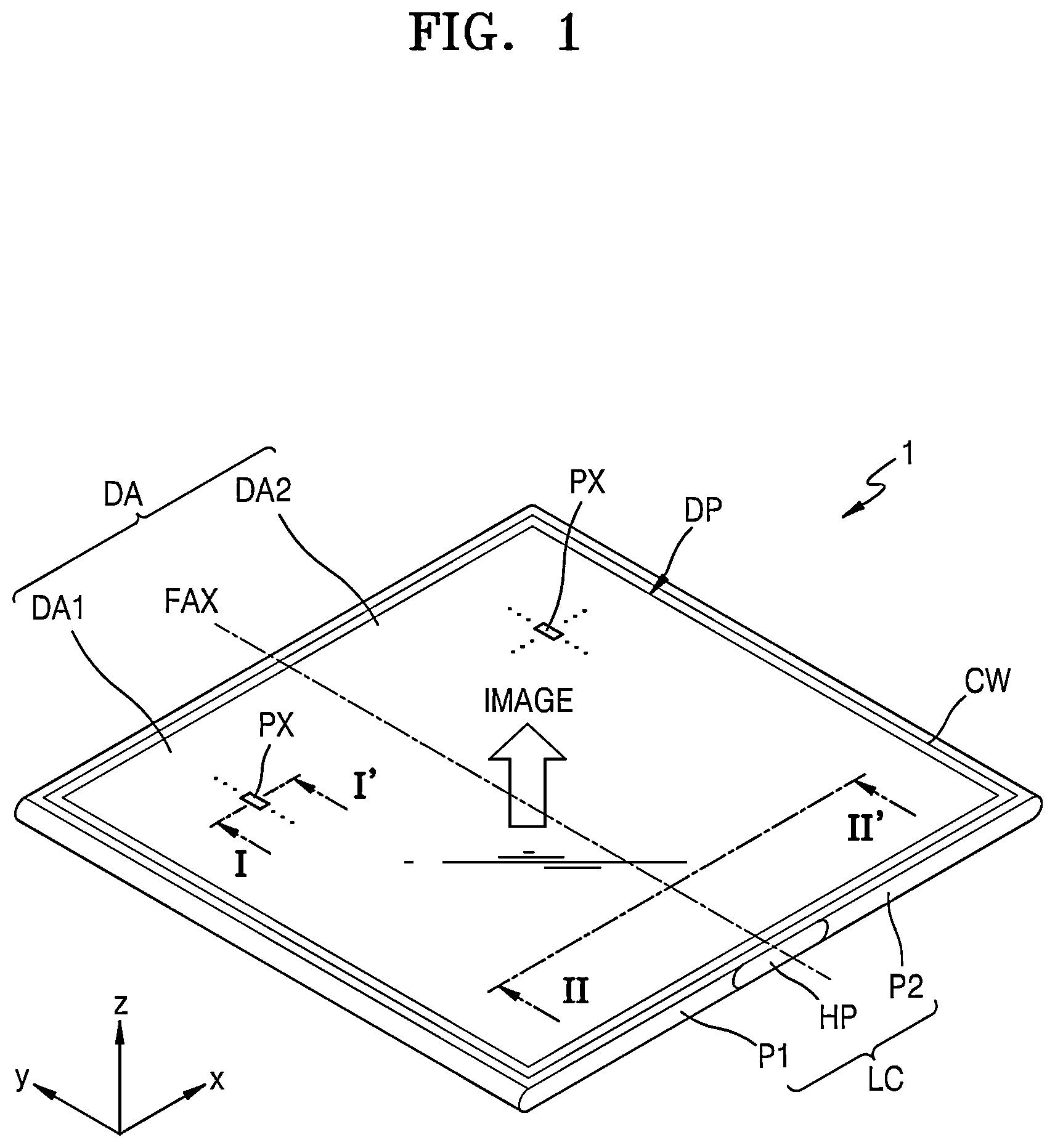 Patent US11854442 — Cover window and display device including the same — Figure 1