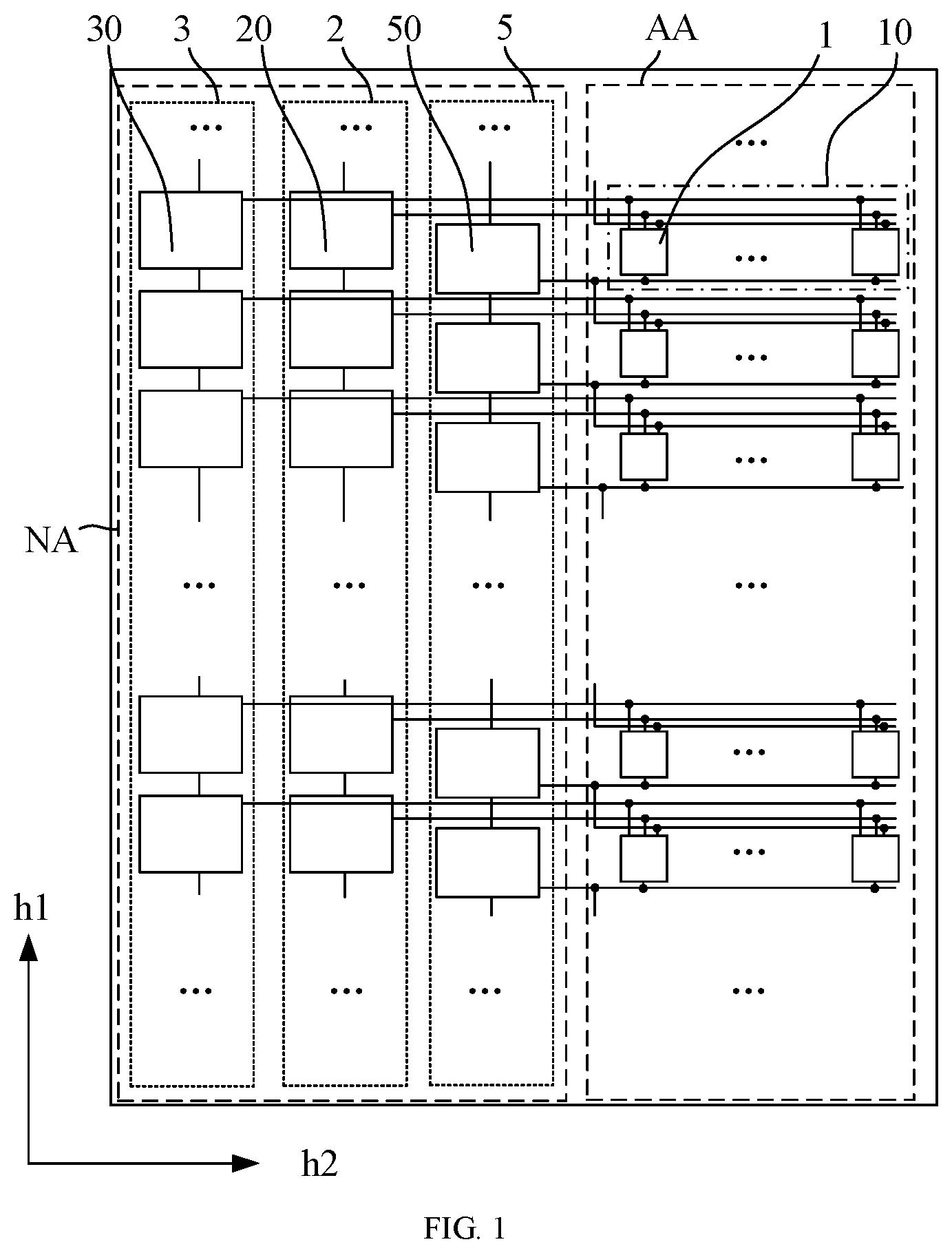 Patent US11854468 — Display panel having narrow bezel and display apparatus thereof — Figure 1