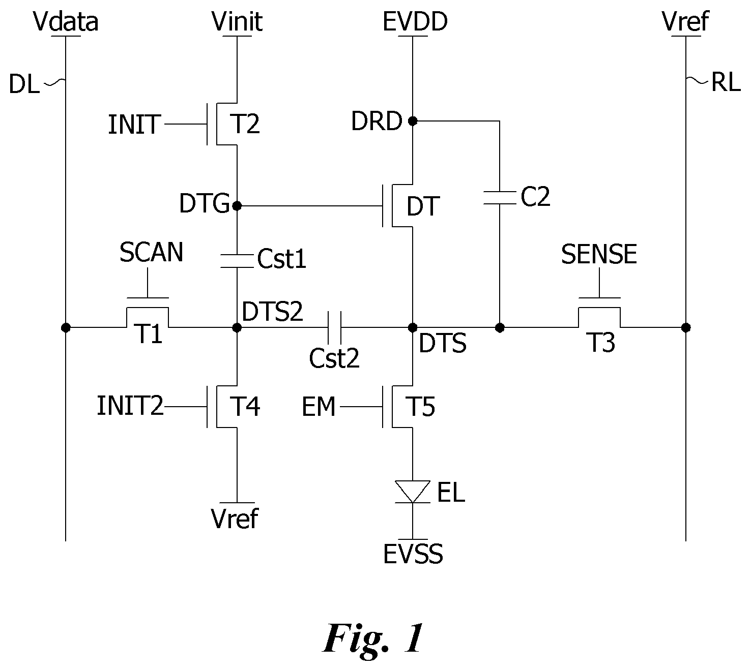Patent US11854484 — Pixel circuit and display device including the same — Figure 1