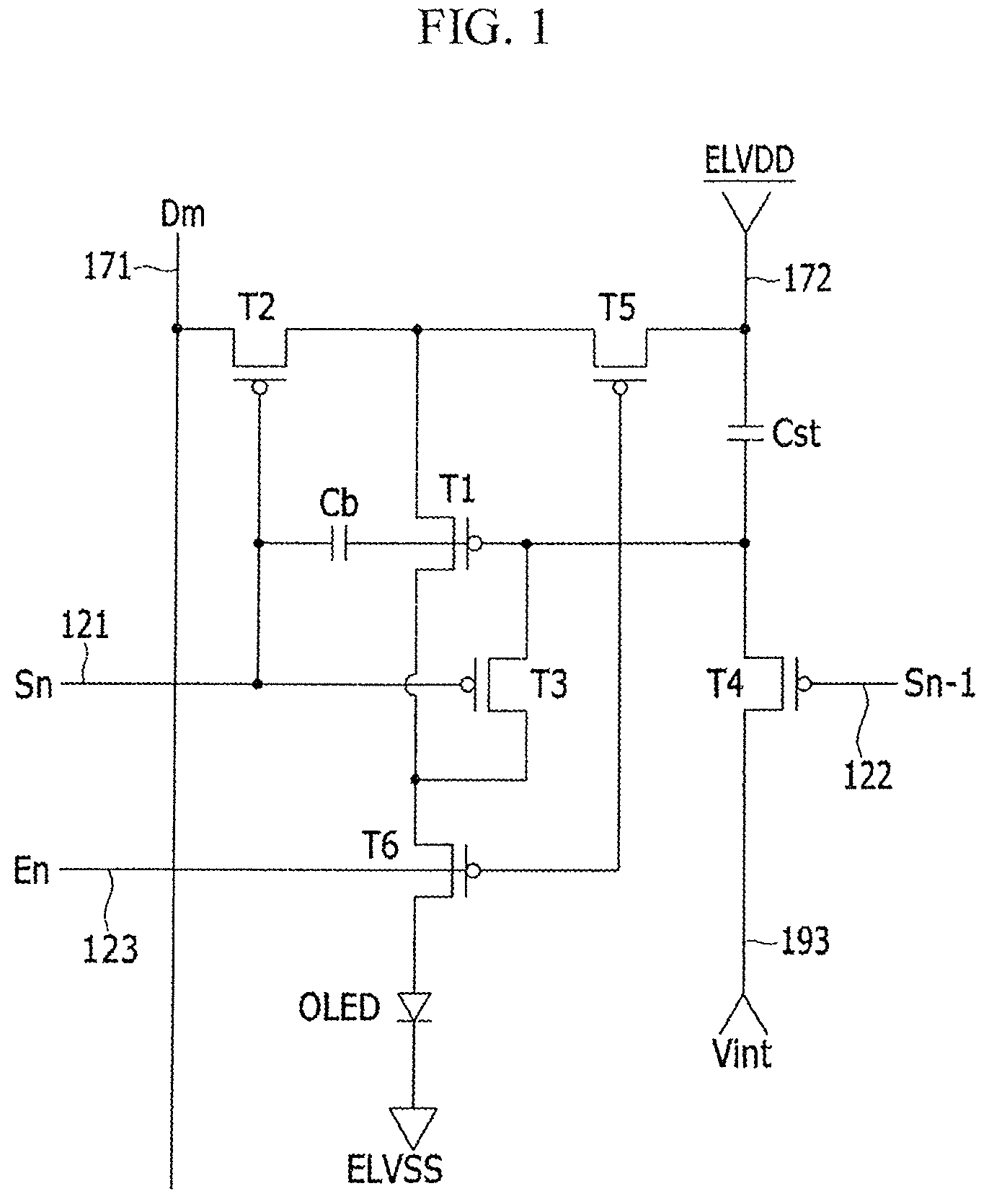 Patent US11854486 — Organic light emitting diode display — Figure 1