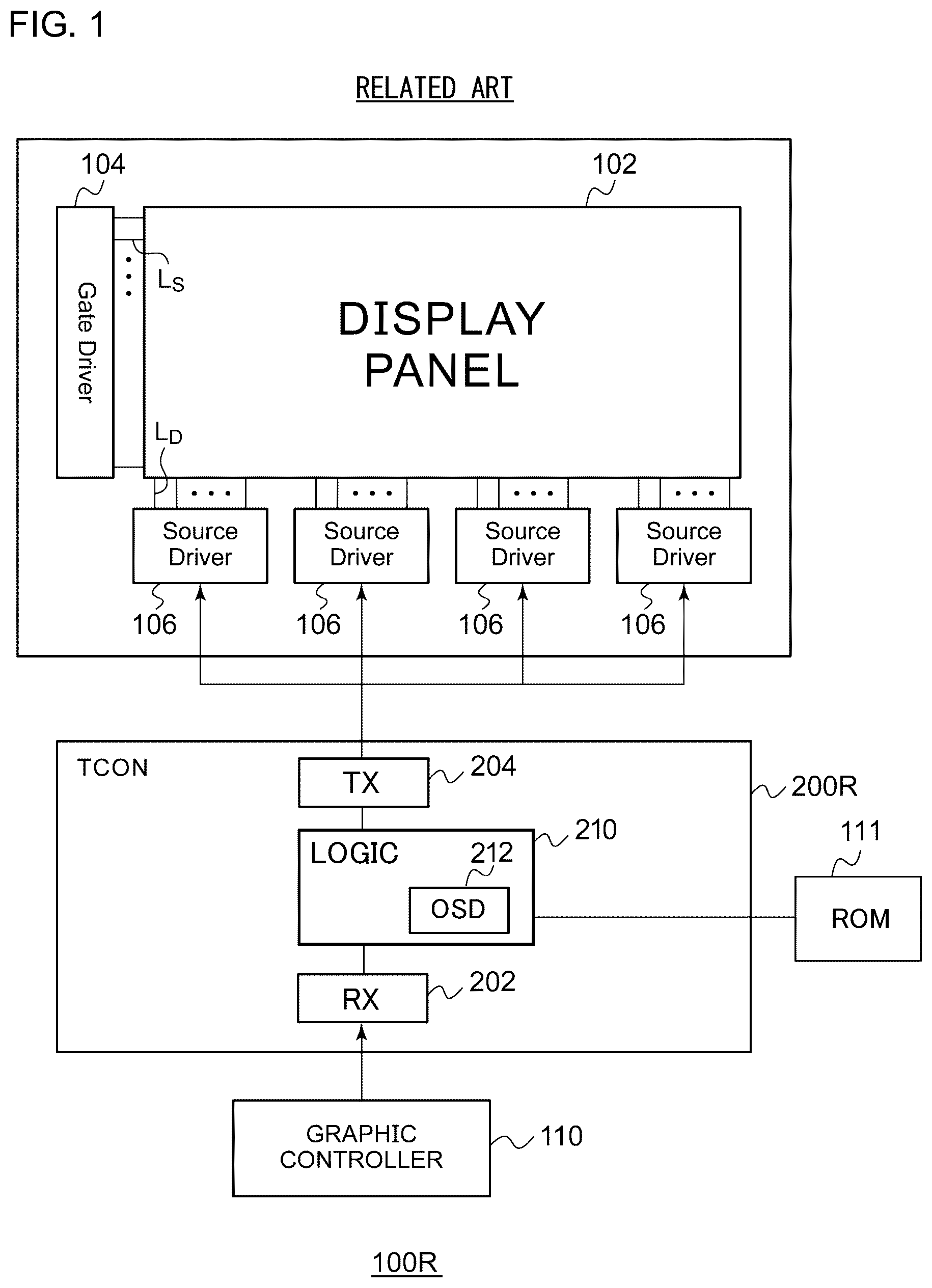 Patent US11854513 — Semiconductor device having an interface for digital video signals — Figure 1