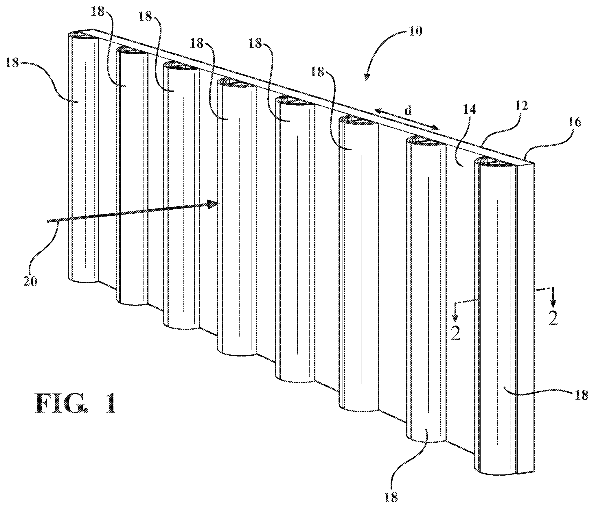 Patent US11854522 — Sound absorbing structure having one or more acoustic scatterers attached to a transparent panel — Figure 1