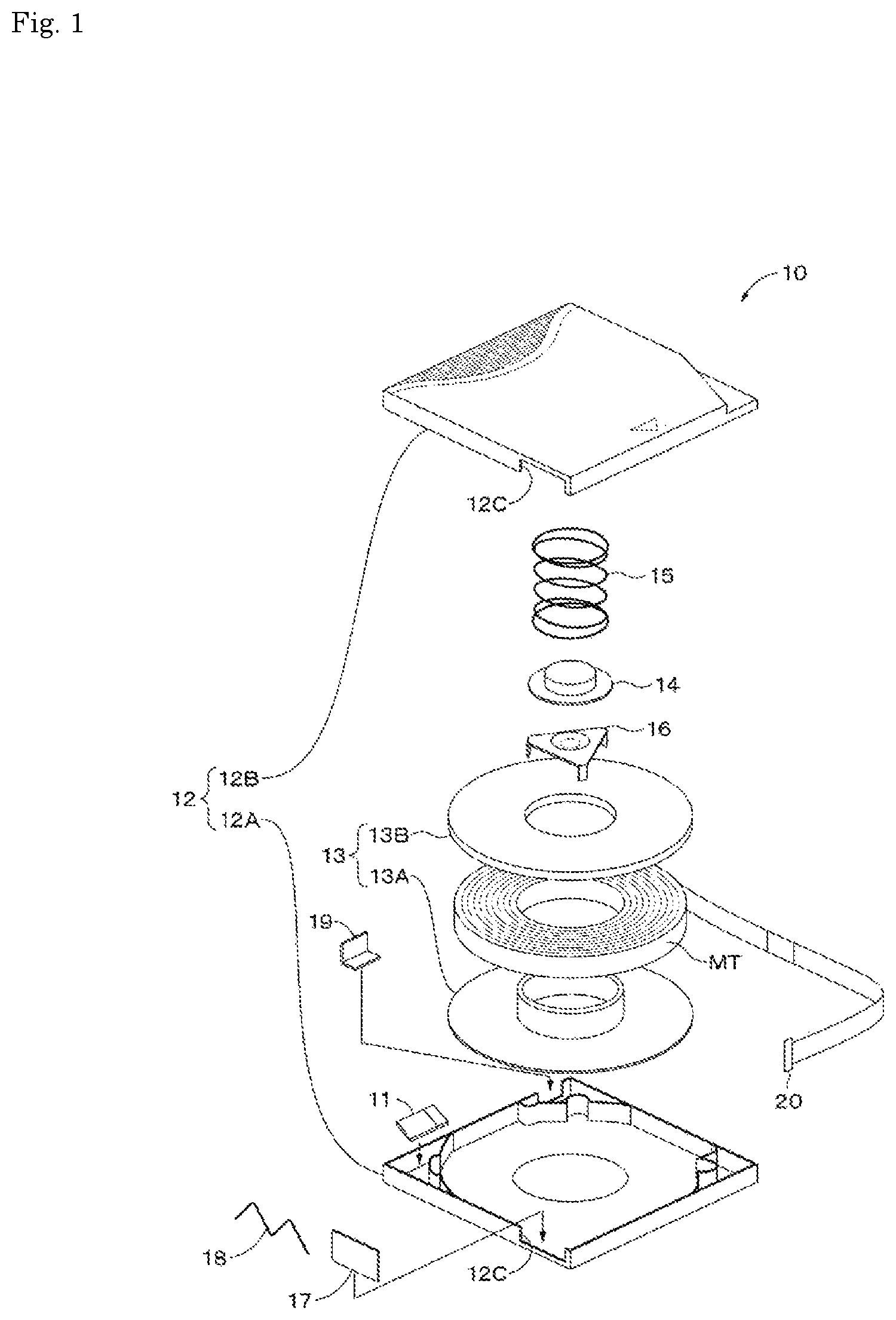 Patent US11854585 — Magnetic recording medium and cartridge — Figure 1