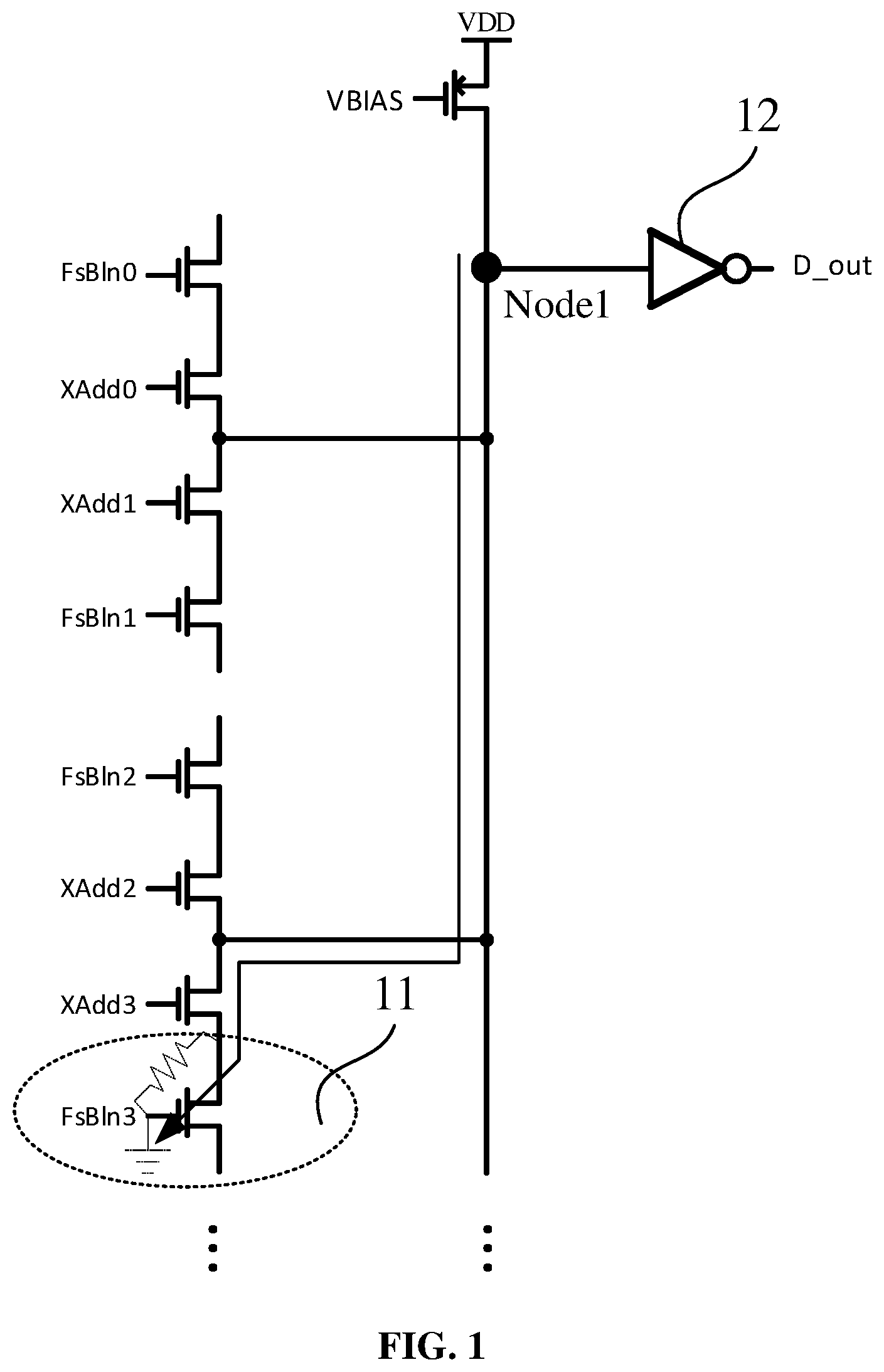 Patent US11854605 — State detection circuit for anti-fuse memory cell, and memory — Figure 1
