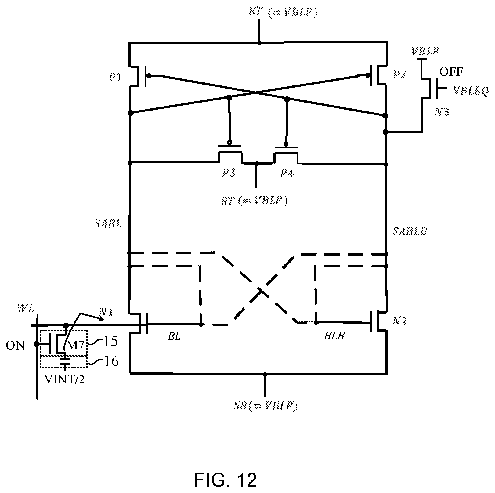 Patent US11854606 Figure 12 – Sense amplifier and method for controlling the same